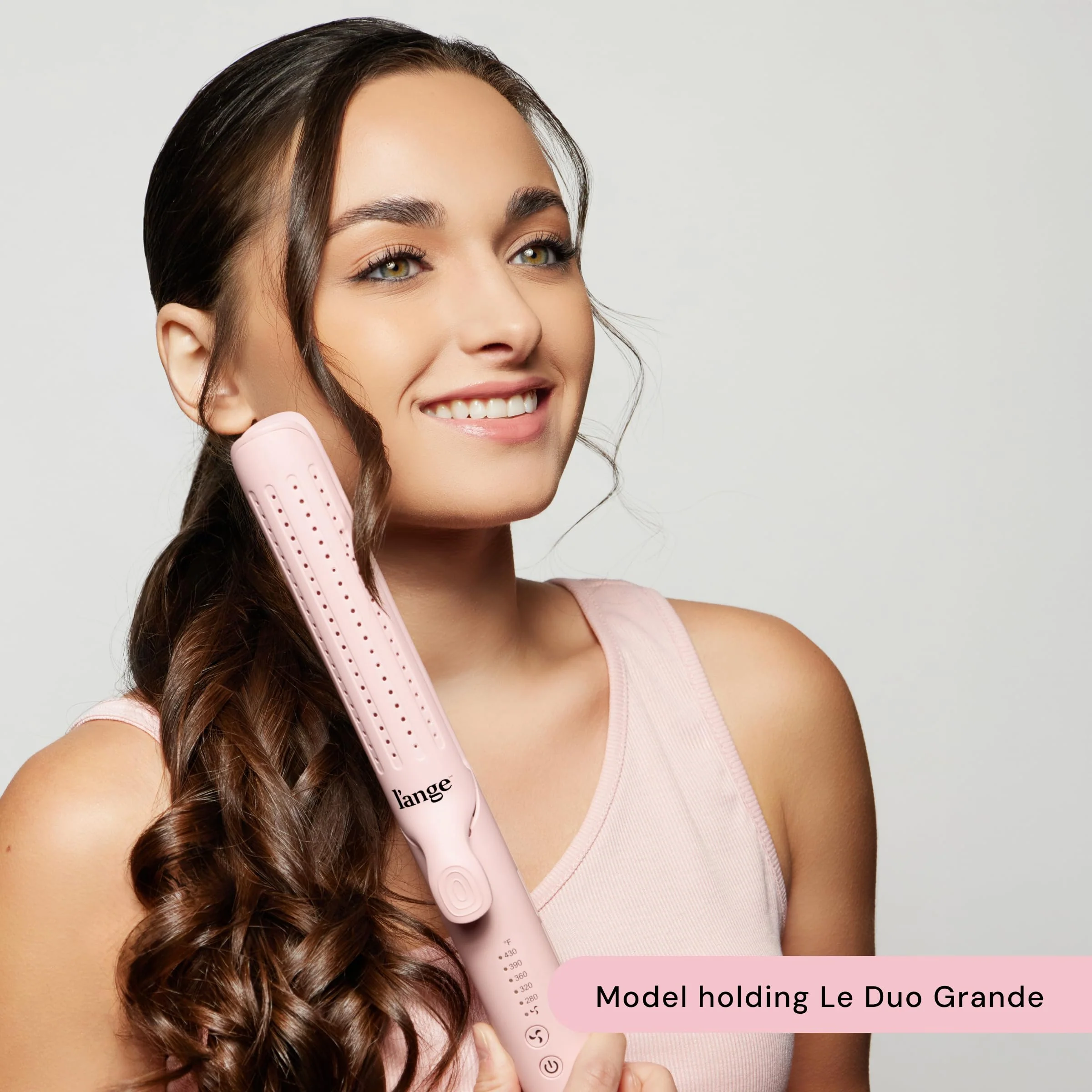 L'ANGE HAIR Le Duo Grande 360° Airflow 2 in 1 Straightener and Curler | 1 Inch Curling Wand & Titanium Flat Iron with 5.3" Plates | Hair Straightener & Curler for Long Hair (Blush) - Image 4