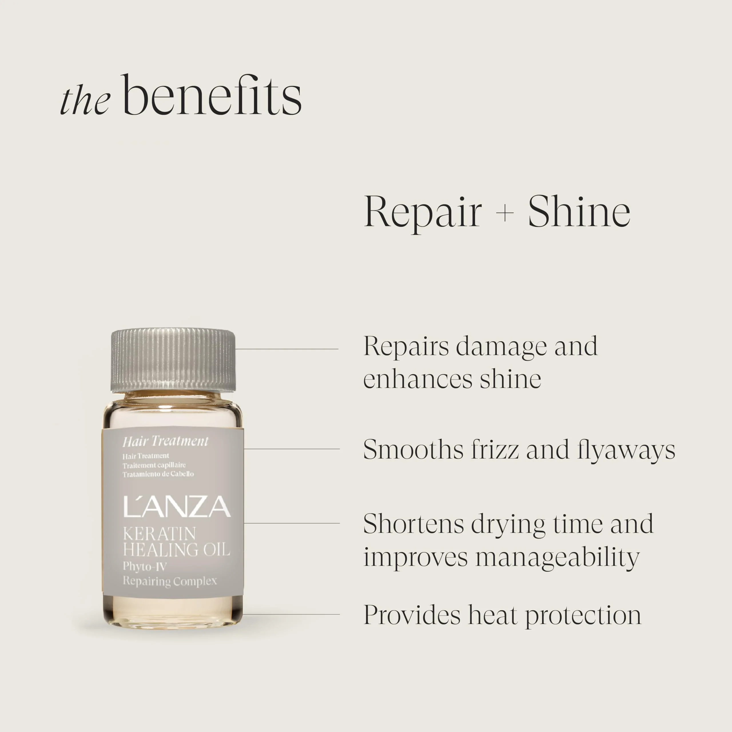 L'ANZA Keratin Healing Oil Hair Treatment, Hair Oil Revives & Nourishes Dry Damaged Hair & Scalp, Sulfate Free with Phyto IV Complex, Cruelty Free Volumizing Hair Care with UV Protection - Image 3