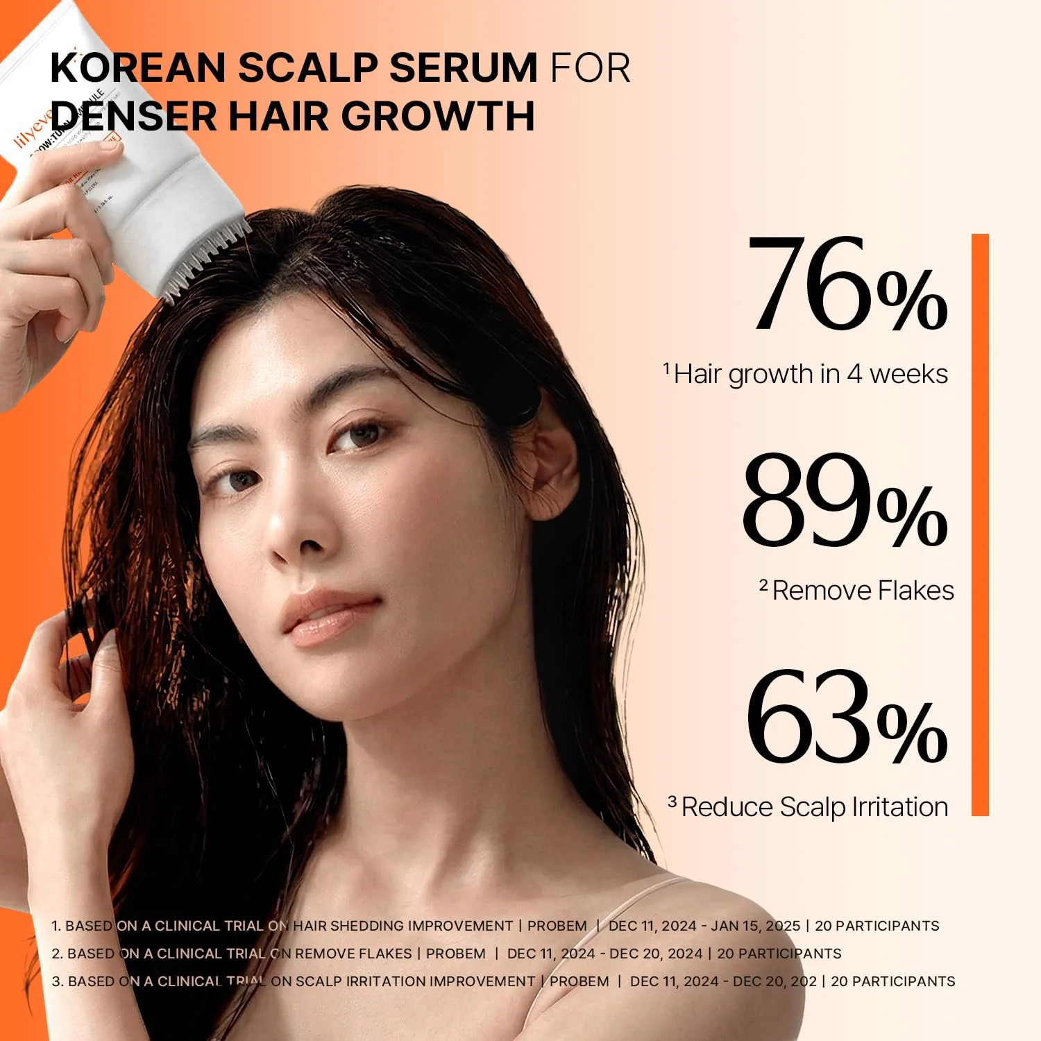 lilyeve GROWTURN Hair Growth Serum with Built-in Brush, Heartleaf-Derived Exosomes to Revitalize, Scalp Massager, Korean Hair Care, 3.38 fl. oz. (Pack of 1) - Image 3