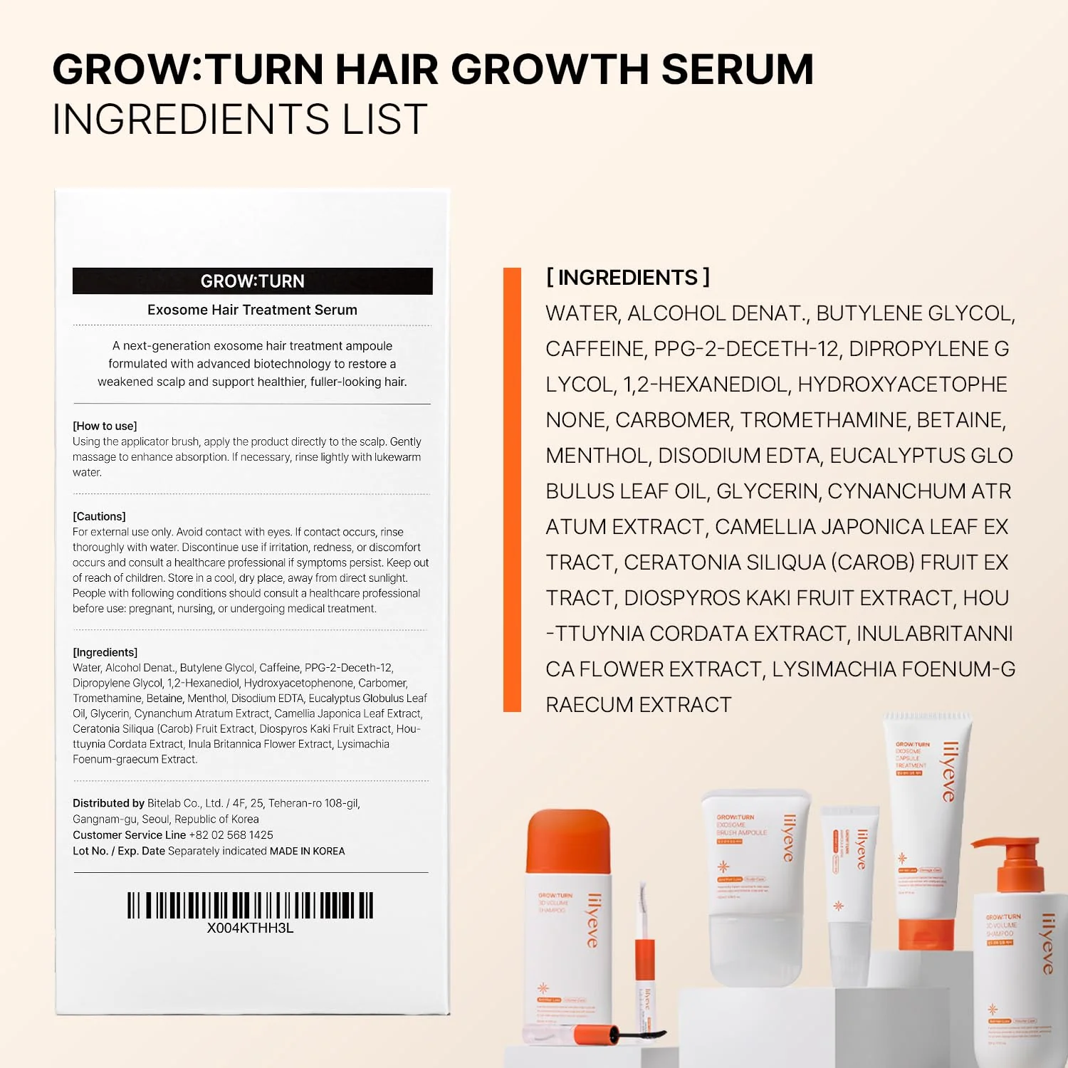 lilyeve GROWTURN Hair Growth Serum with Built-in Brush, Heartleaf-Derived Exosomes to Revitalize, Scalp Massager, Korean Hair Care, 3.38 fl. oz. (Pack of 1) - Image 9