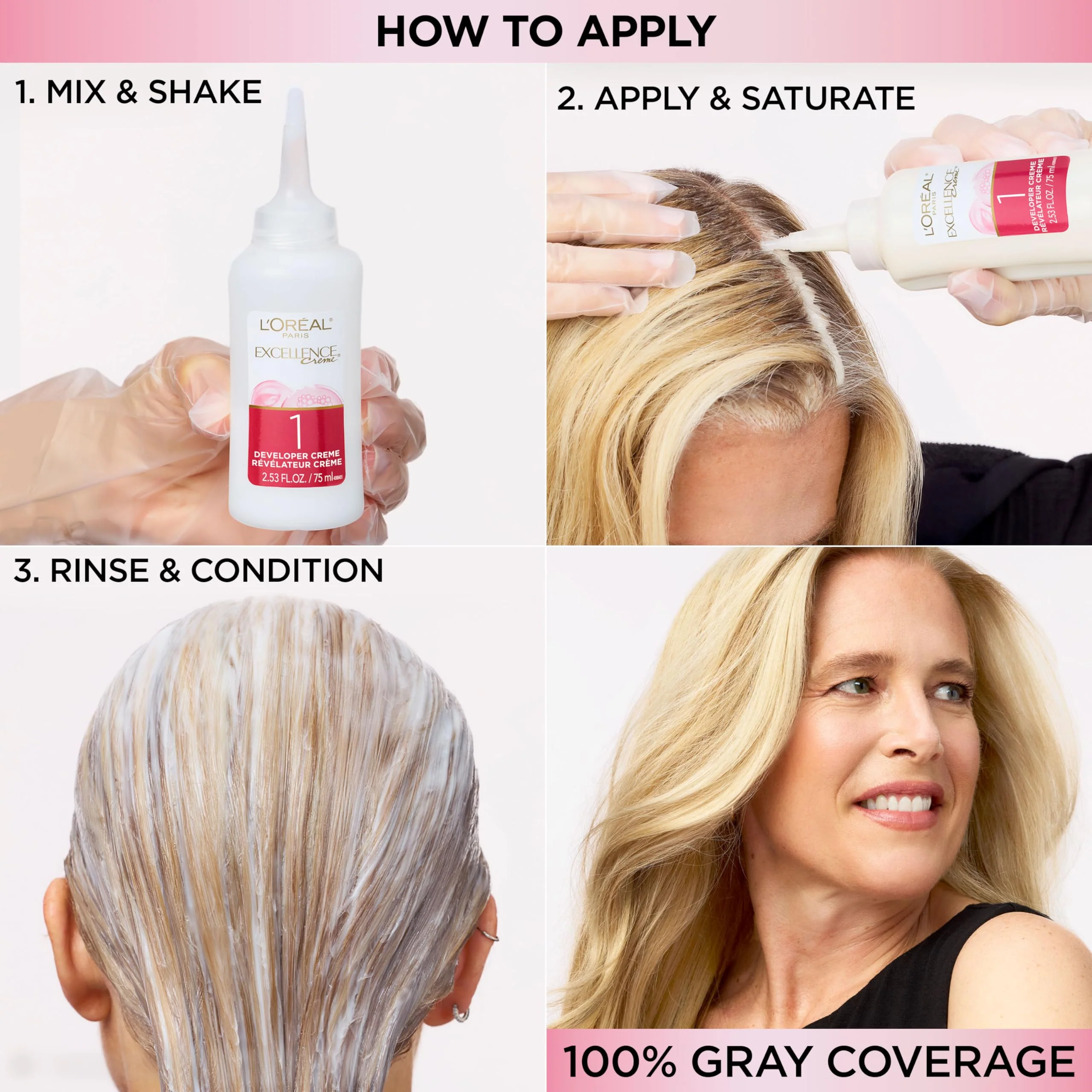 L'Oreal Paris Excellence Crème Permanent Hair Dye, Triple Care Hair Color with Hyaluronic Acid for 100% Gray Coverage, 4AR Dark Chocolate Brown, 1 Kit (Packaging May Vary) - Image 6