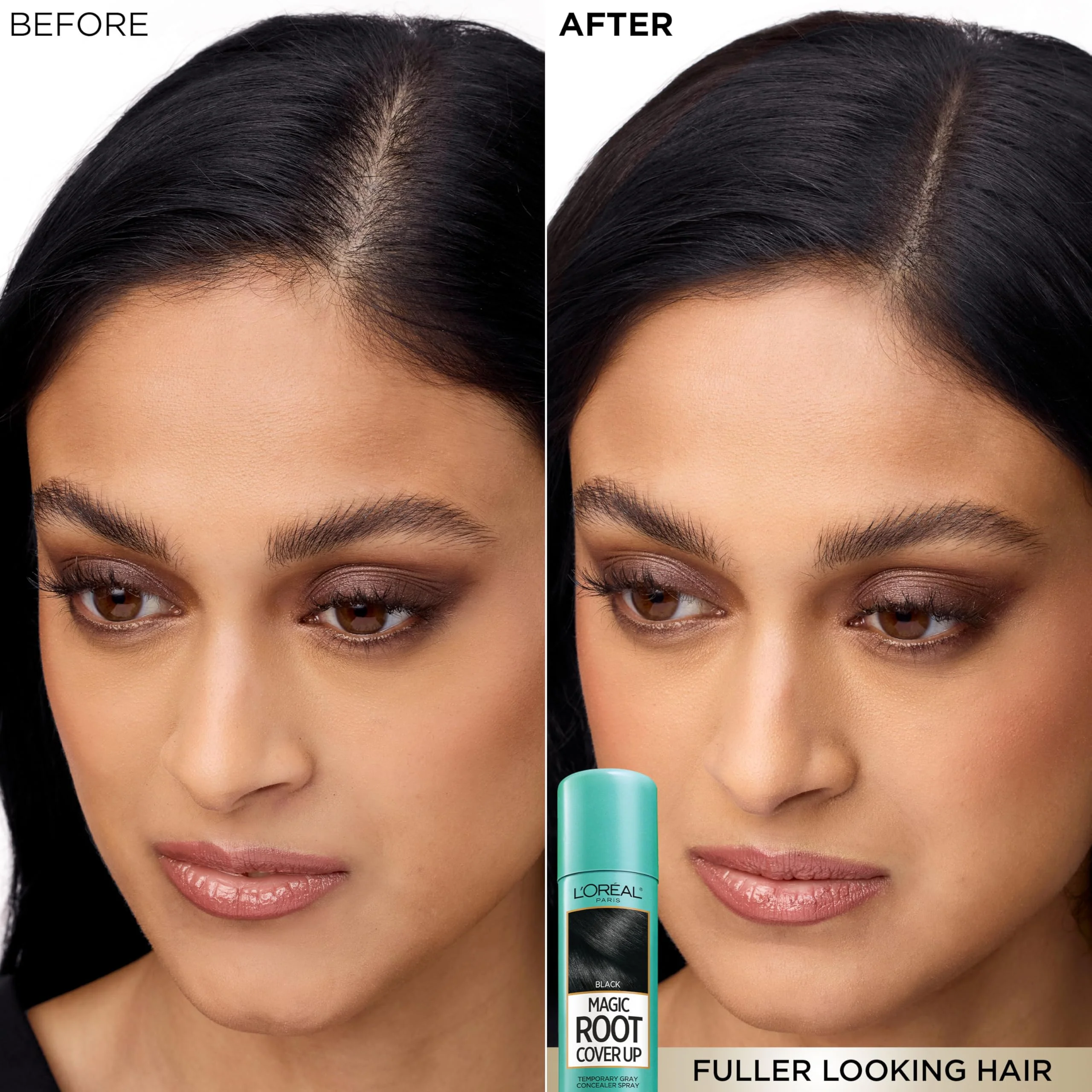 L'Oreal Paris Root Cover Up Temporary Gray Concealer Spray, Hair Color Spray with Filling & Thickening Coverage, Dark Brown, Packaging May Vary - Image 5