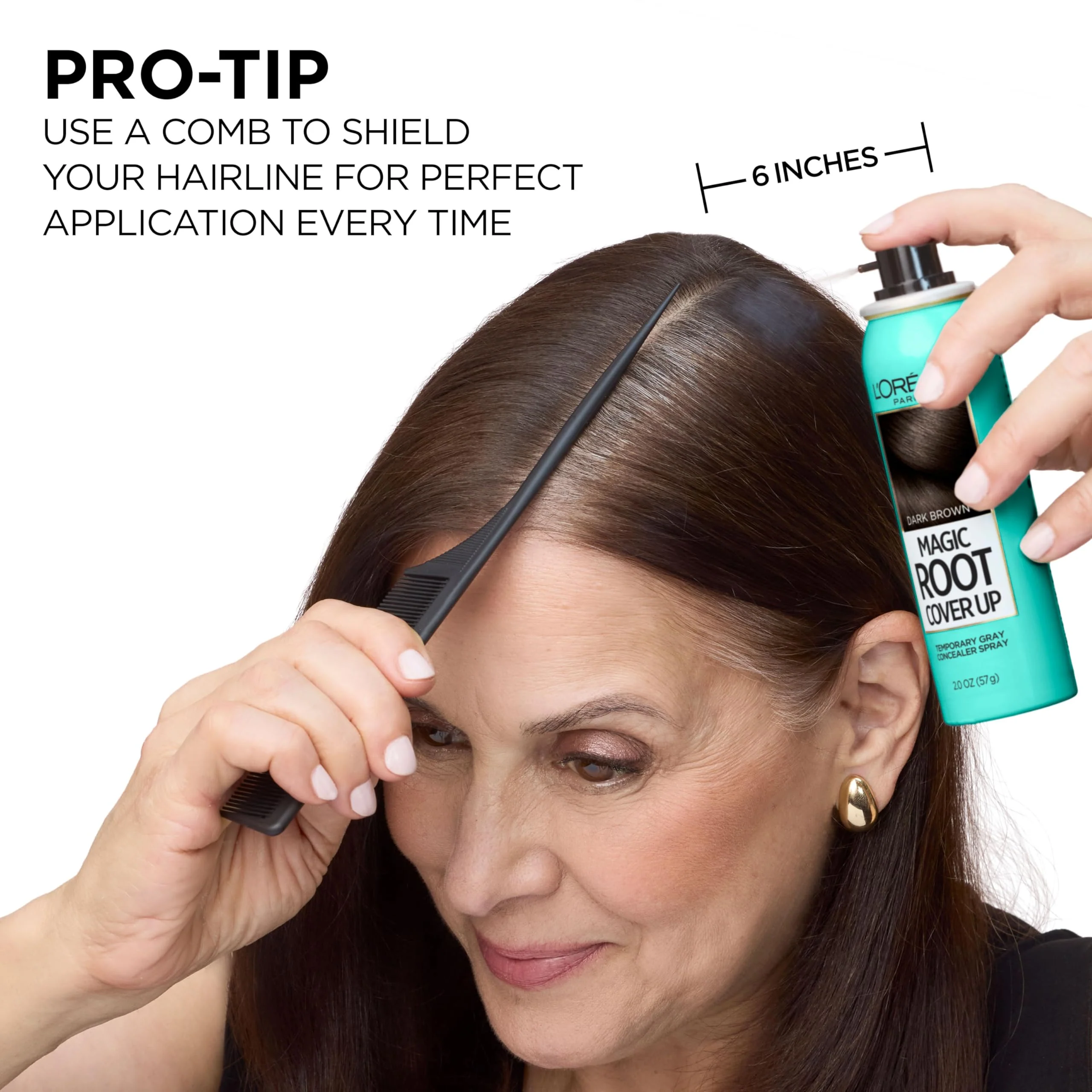 L'Oreal Paris Root Cover Up Temporary Gray Concealer Spray, Hair Color Spray with Filling & Thickening Coverage, Dark Brown, Packaging May Vary - Image 8