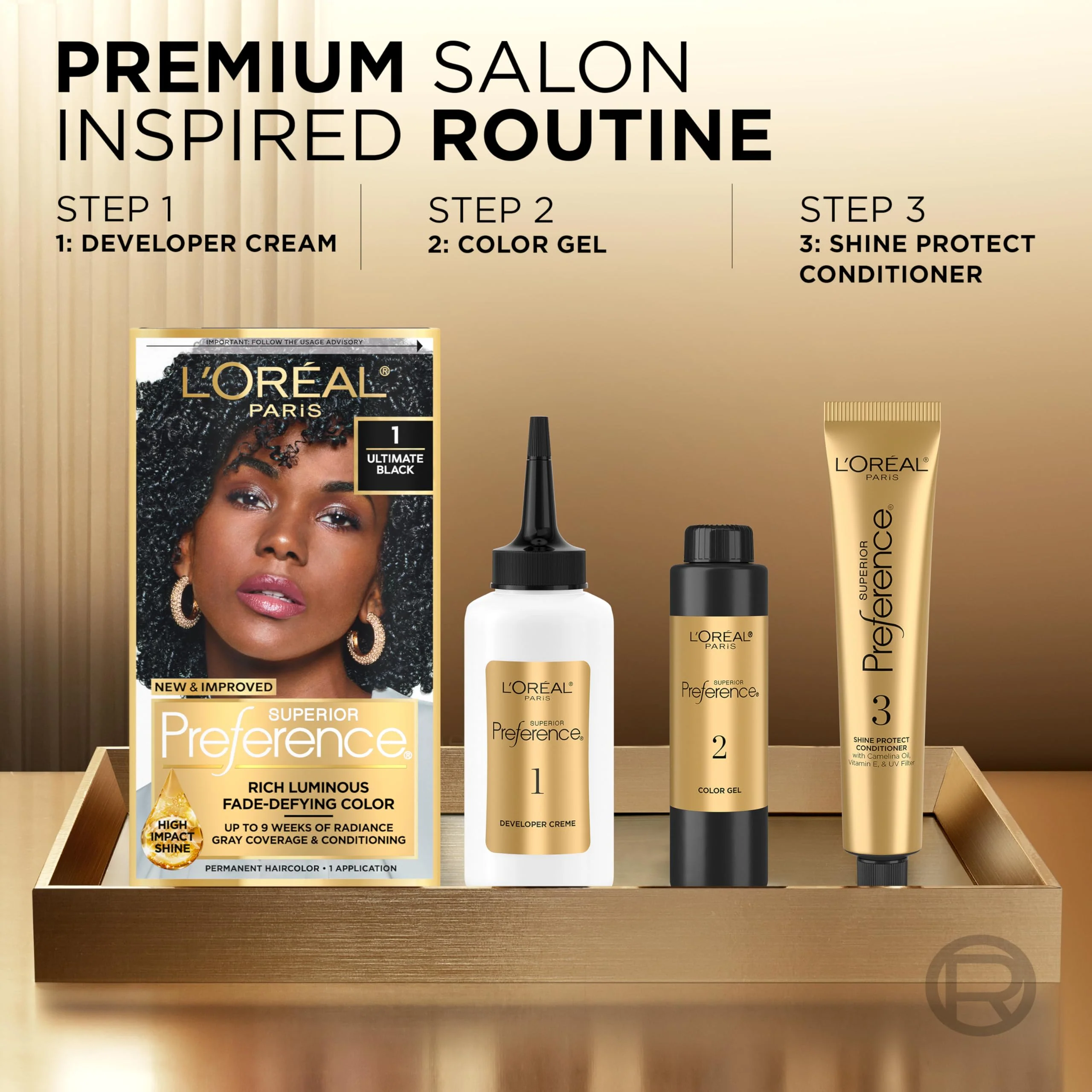 L'Oreal Paris Superior Preference Fade-Defying + Shine Permanent Hair Color, 8 Medium Blonde, Pack of 1, Hair Dye - Image 4
