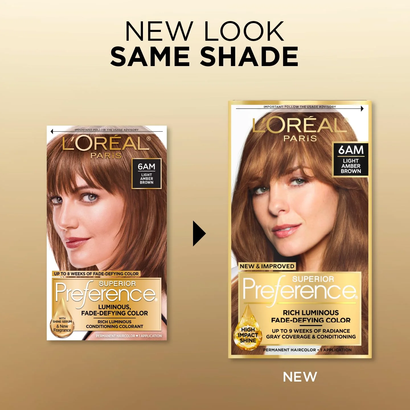 L'Oreal Paris Superior Preference Luminous Fade-Defying Permanent Hair Color, Hair Dye For Up to 9 Weeks of Radiance, Light Amber Brown 6AM, 1 Hair Dye Kit - Image 3