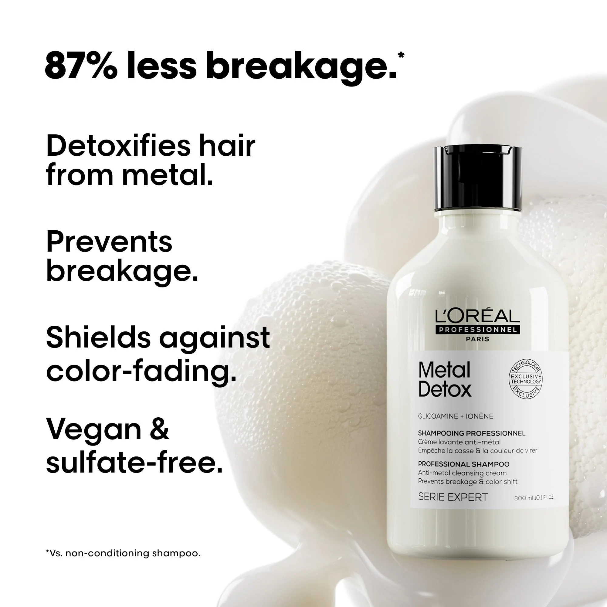 L'Oréal Professionnel Paris Metal Detox Shampoo - Hard Water Chelating Shampoo For Damaged Hair, Removes Metal Build Up and Protects Color & Shine, Paraben & Sulfate-Free - Image 5