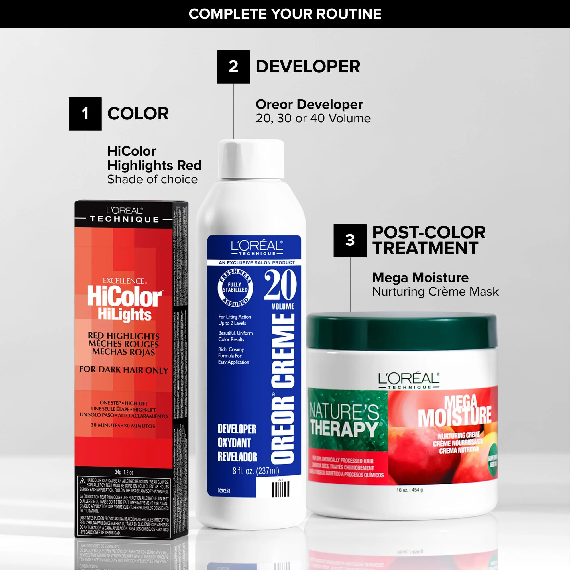L'Oréal Technique HiColor Red HiLights - Permanent Hair Color for Dark Hair, Intense Red Highlights, No Pre-Lightening Required, Rich, No-Drip Crème, Quick Processing Time, Magenta - Image 5
