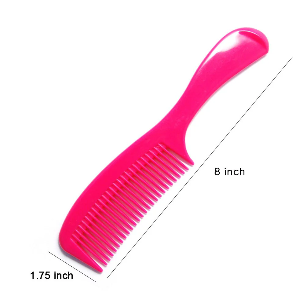 LUXXII - (6 Pack) 8" Colorful Styling Essentials Round Handle Comb Hair Combs and (1 Pack) 5" Favorict Pocket Comb (A) - Image 6