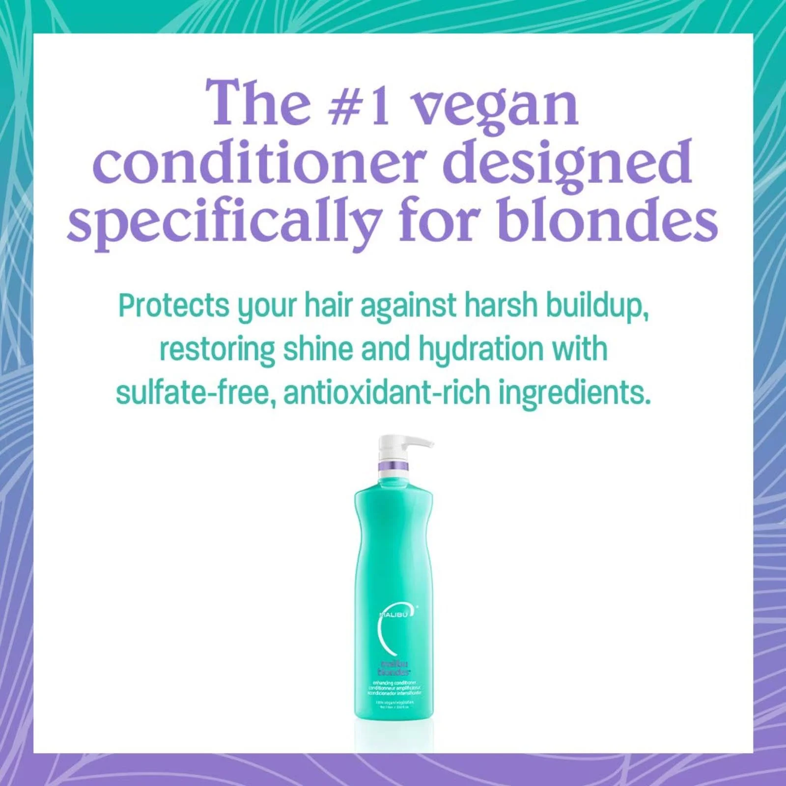 Malibu C Blondes Enhancing Shampoo & Conditioner Duo (33.8 oz) - Revitalizing Purple Shampoo & Conditioner for Hair Health + Brilliancy - Blondes Hair Care - Image 5