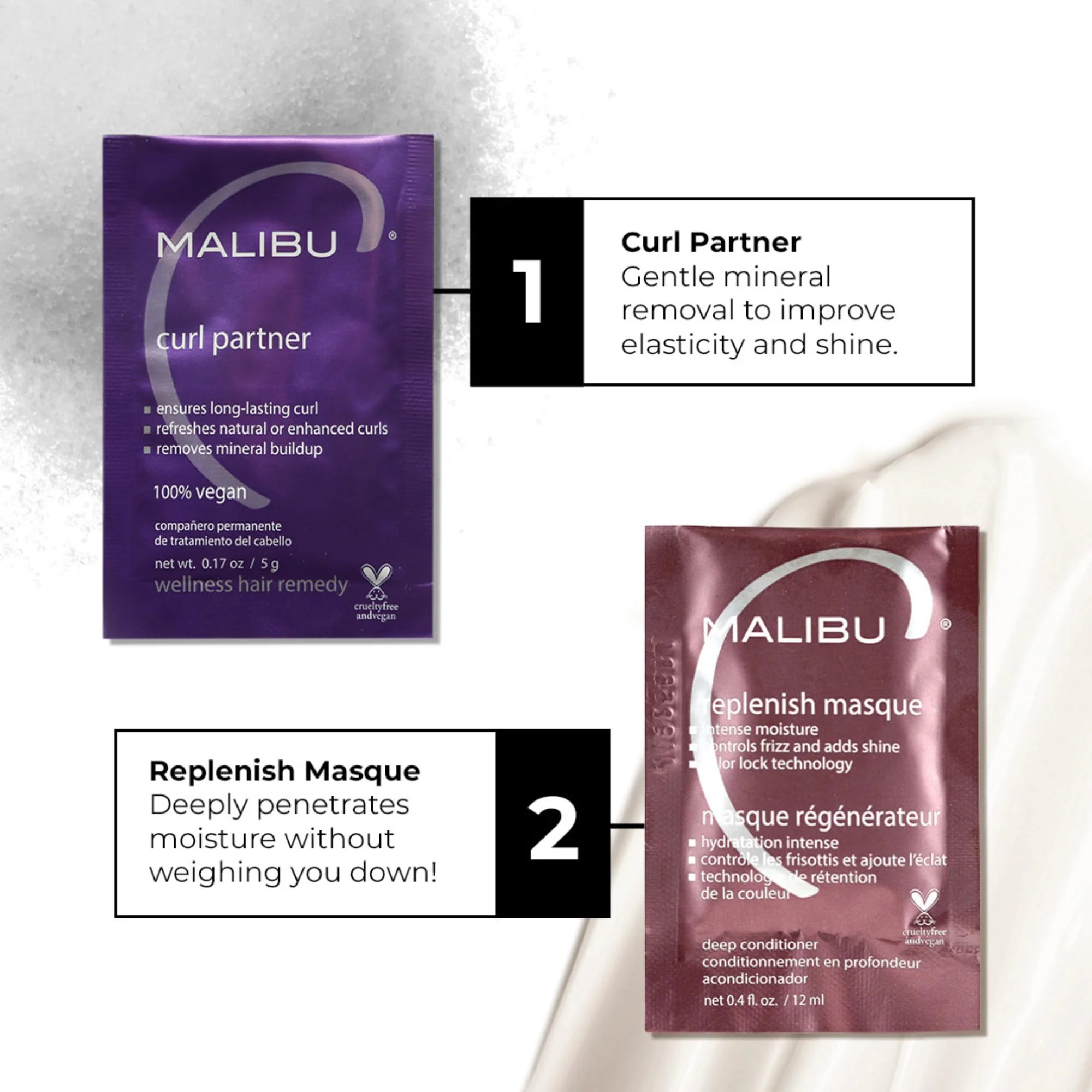Malibu C Curl Partner Wellness Remedy (1 Packet) - Removes Mineral Build up for Healthier + Bouncier Curly Hair - Contains Gentle Antioxidants for Curly Hair Care - Image 5