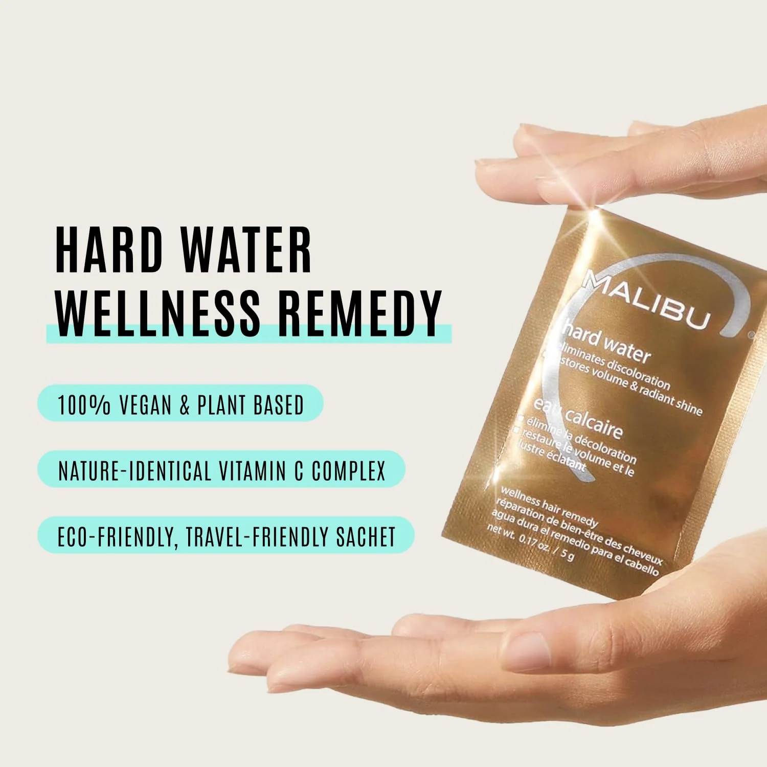 Malibu C Hard Water Hair Remedy - Chelating Treatment Packets for Mineral Buildup & Scalp Detox - Removes Deposits, Prevents Discoloration, Restores Shine - Vegan Hair Care Products, 3 Packets - Image 3