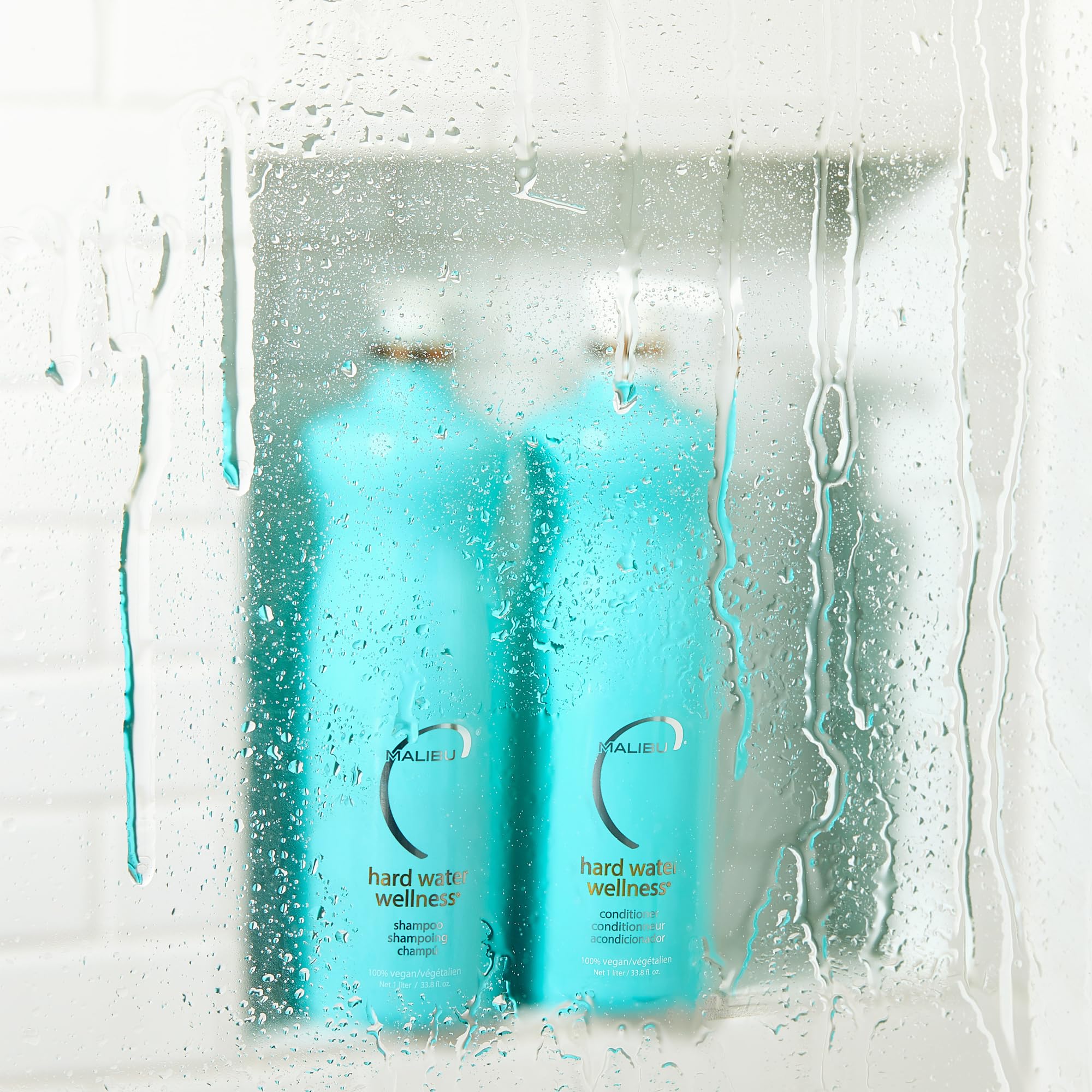 Malibu C Hard Water Wellness Shampoo and Conditioner Duo - Hydrating Hair Care for Shine & Manageability - Protects from Waterborne Elements That Cause Dry, Damaged Hair (33.8oz) - Image 2