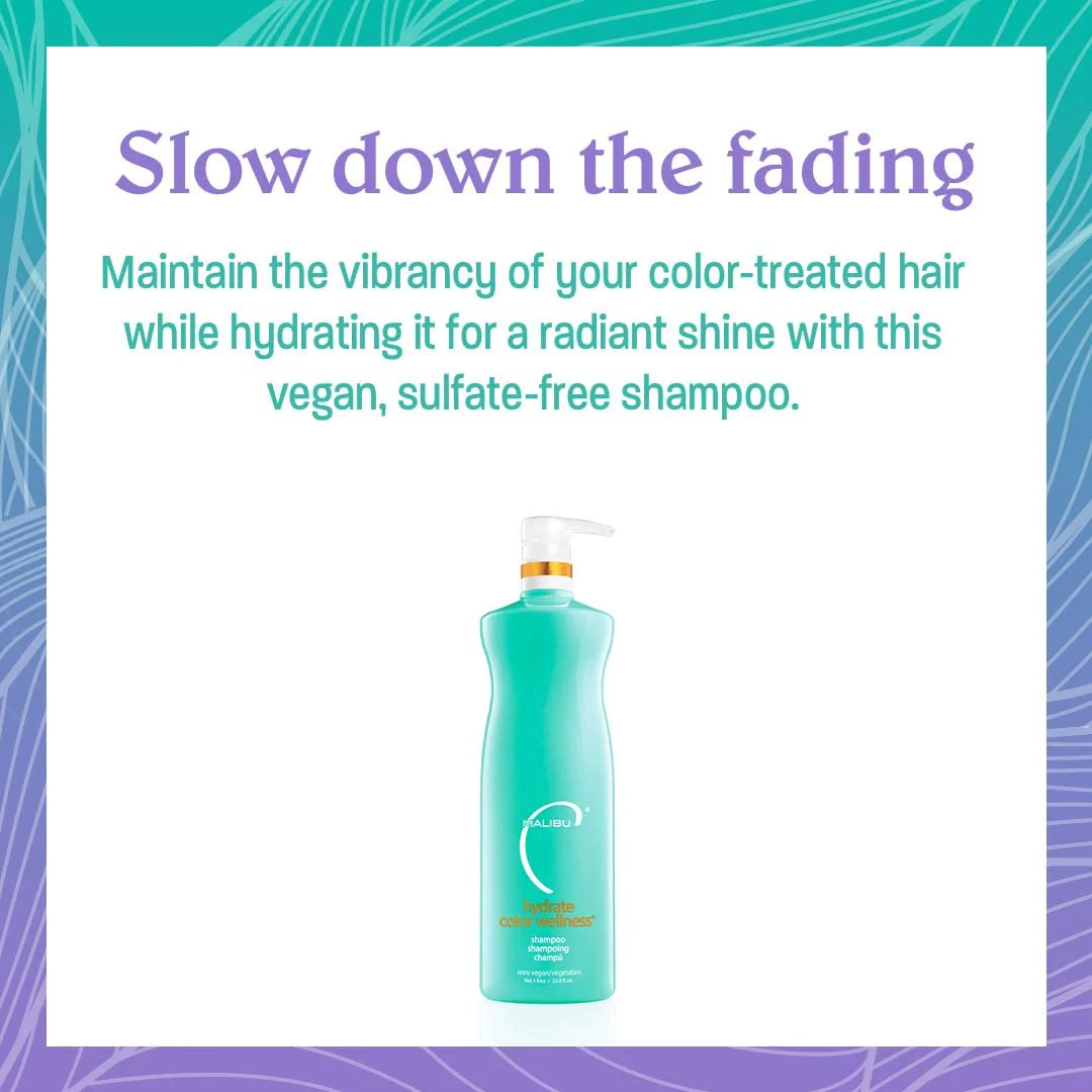 Malibu C Hydrate Color Wellness Duo - Hydrating Shampoo and Conditioner Set for Color-Treated Hair - Extends Color Vibrancy and Longevity - Vegan & Sulfate-Free Hair Care - Image 3