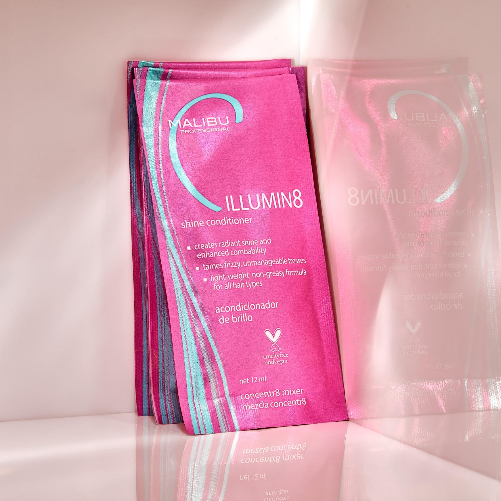 Malibu C ILLUMIN8 Shine Conditioner (1 Packet) - Concentrate for Hair Shine & Manageability - Lightweight, Non-Greasy Hair Conditioner for All Hair Types - Image 2
