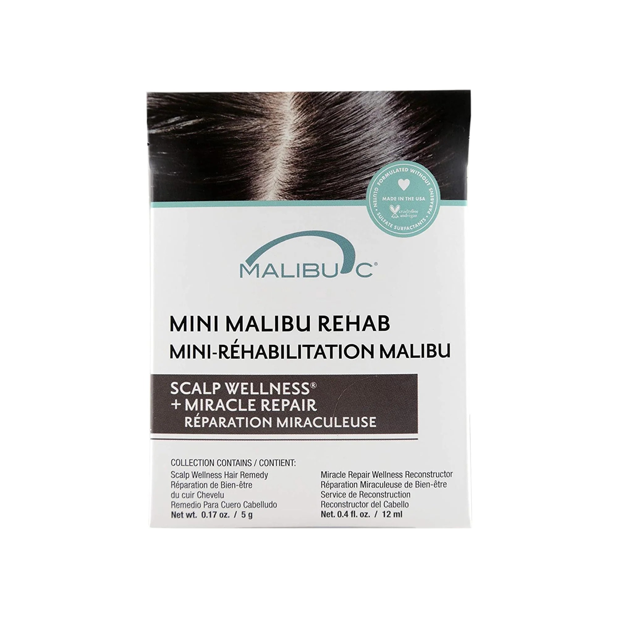 Malibu C Mini Malibu Rehab Scalp Wellness - Contains 2 Hair Remedy Packets - Miineral & Oil Infused Deep Conditioner and Scalp Rejuvenating Hair Care - Image 2