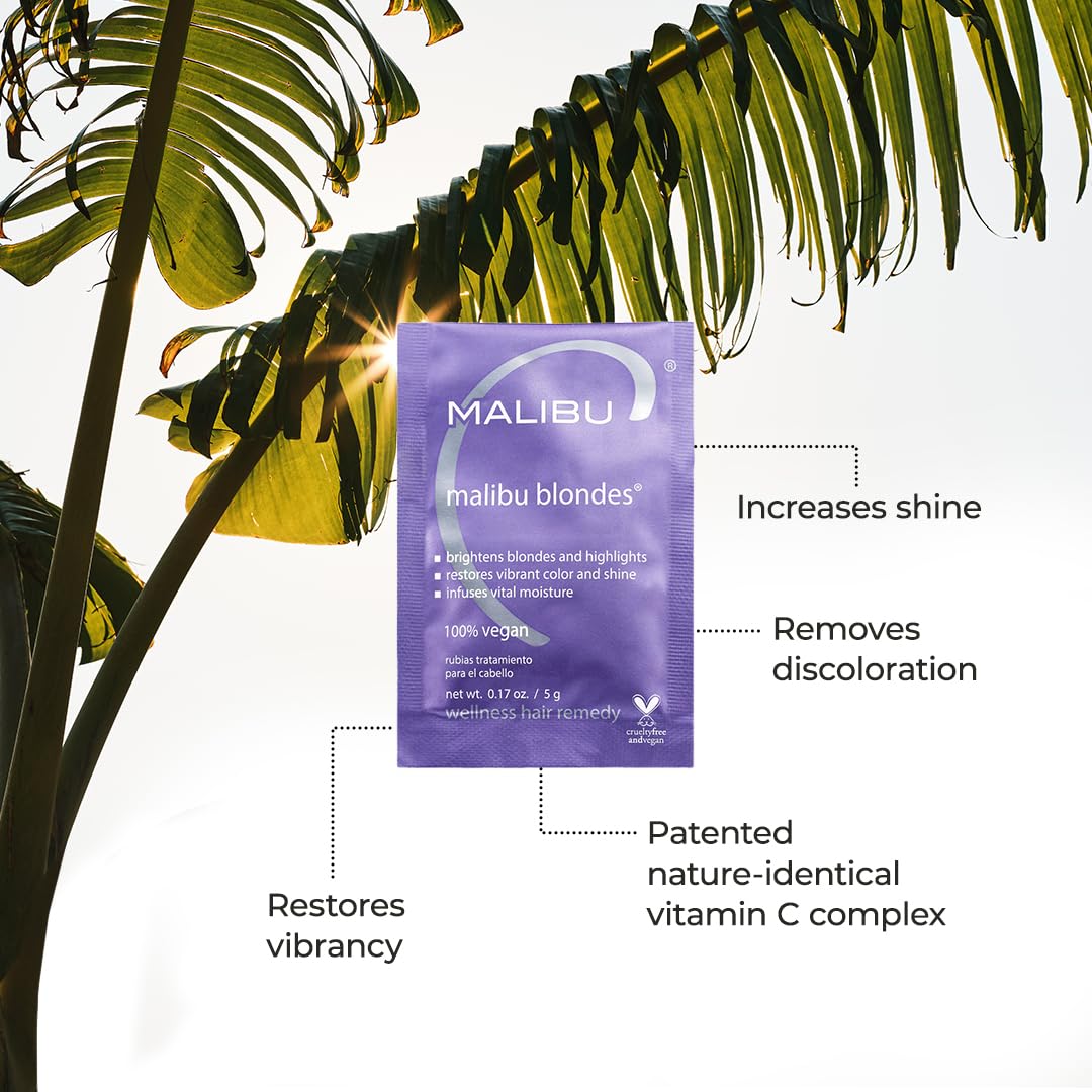 Malibu C Mini Rehab Malibu Blondes - Contains 2 Hair Remedy Packets - Vitamin Complex Hair Remedy to Restore Hair Vibrancy - Hair Care for Natural & Processed Blondes - Image 4