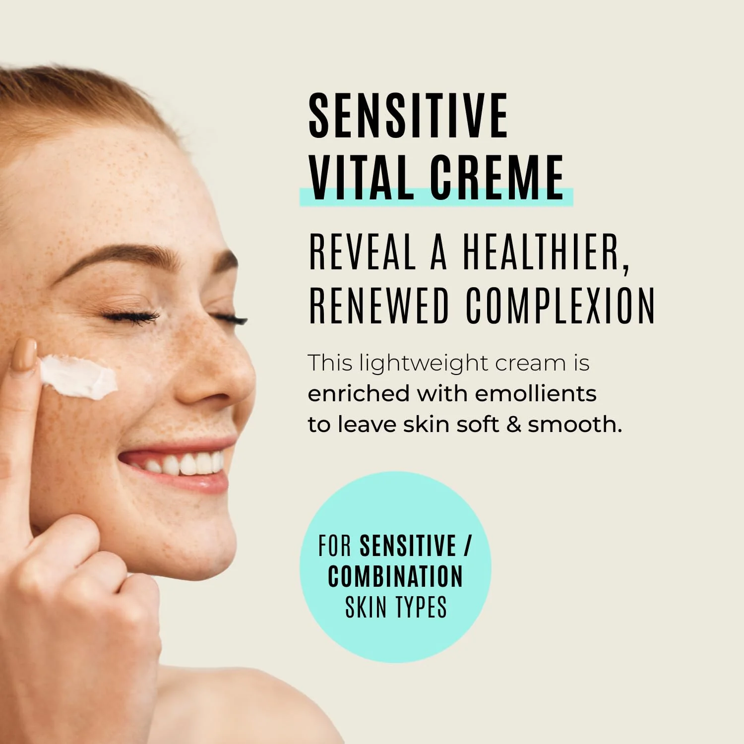 Malibu C Sensitiv Vital Crème Face Moisturizer - Non-Comedogenic Moisturizer for Combination Skin - Lightweight Formula Enriched with Pro Vitamin B5 & Jojoba Esters (1.69 oz) - Image 2