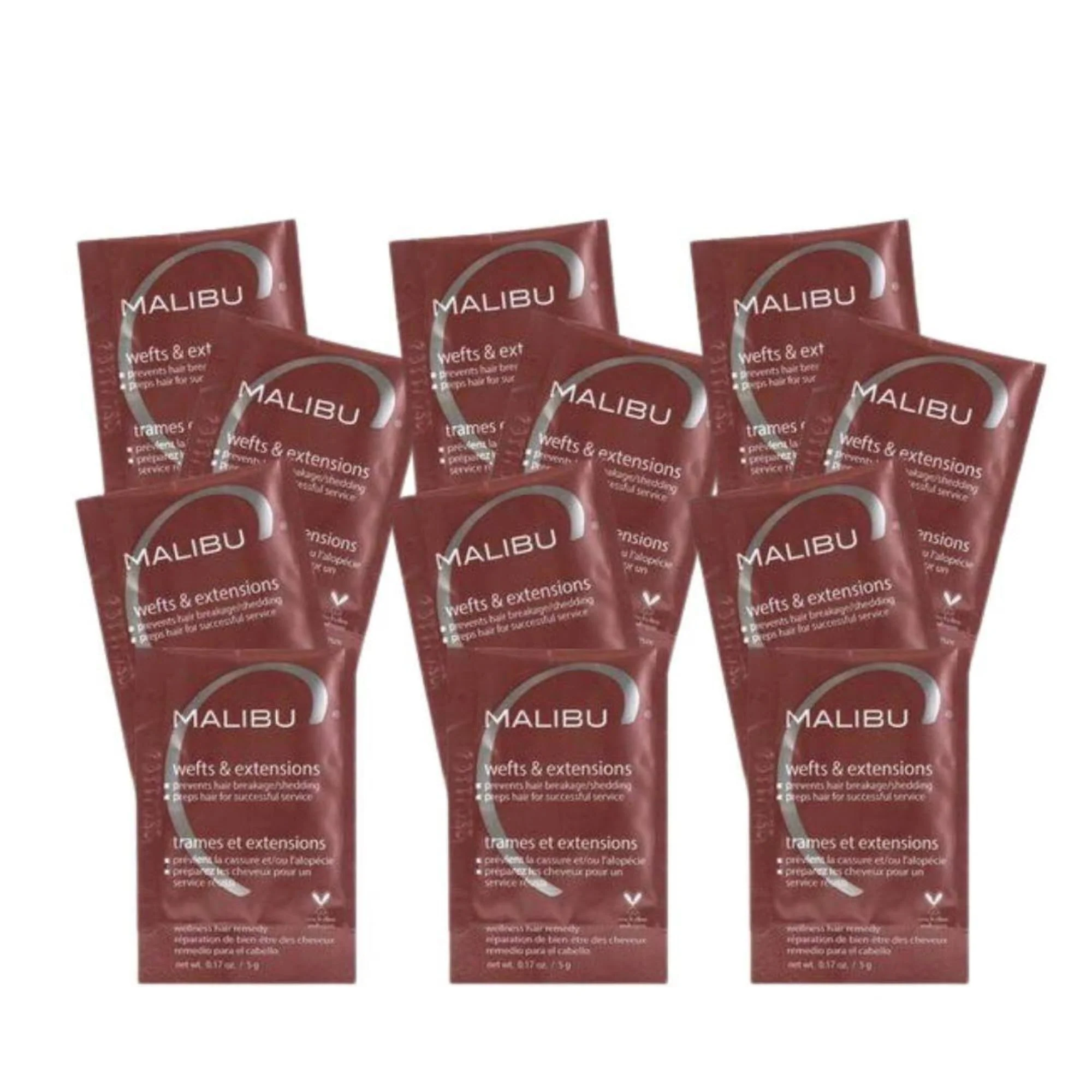 Malibu C Wefts & Extensions Wellness Hair Remedy (12 Packets) - Removes Build Up + Prevents Hair Breakage - Prepares Natural Hair for Hair Extension Application