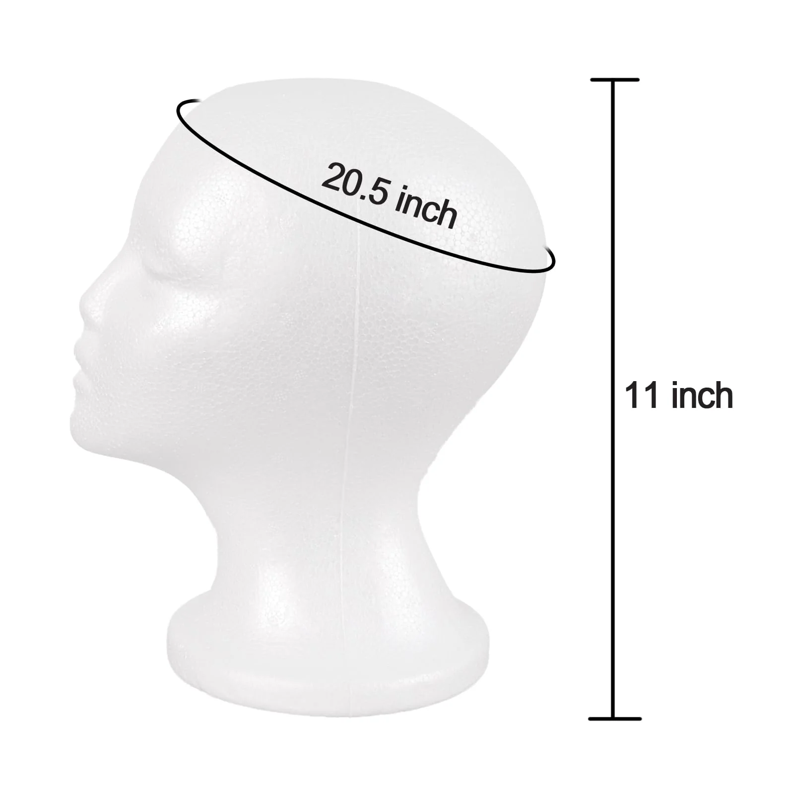 MapofBeauty Wig Stand, Mannequin Head Foam Display for Masks Hats, DIY Decoration Wig Head (White) - Image 3