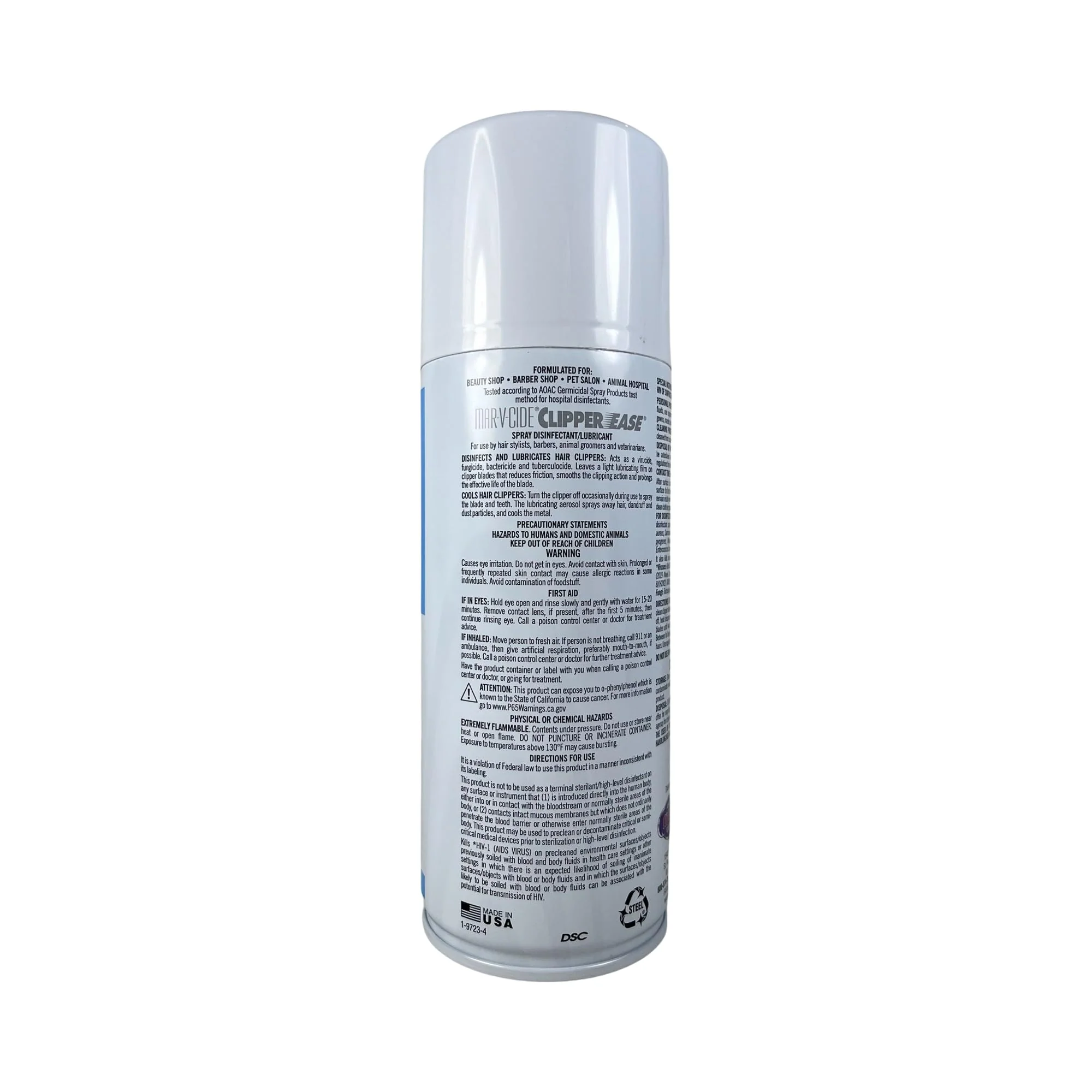 MAR-V-CIDE Clipper Ease Spray Disinfectant – 12 oz | Cleans, Cools, Lubricates & Disinfects Electric Clippers – Antibacterial, Antifungal, Anti-Rust Formula for Barbers & Stylists - Image 2