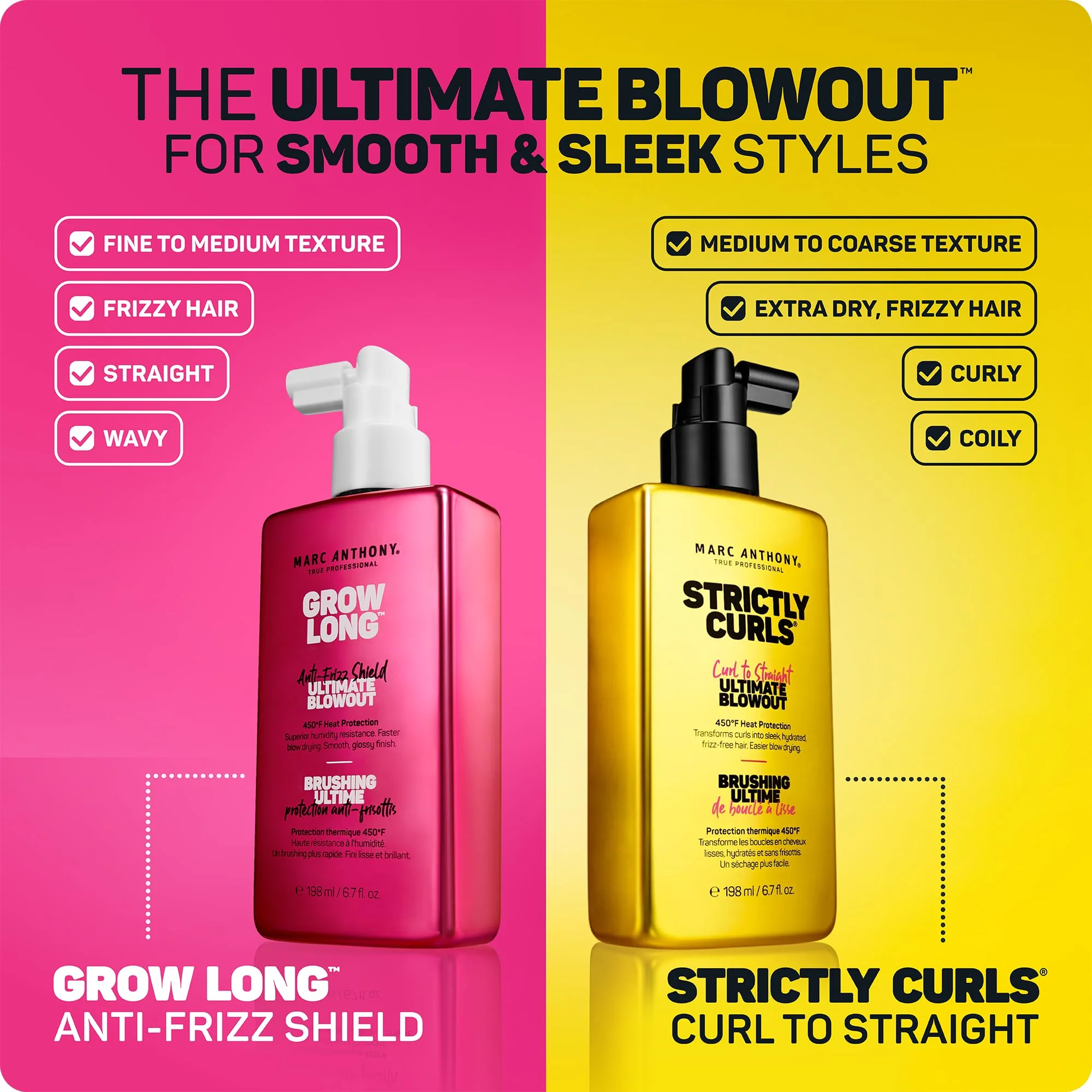 Marc Anthony Anti-Frizz Shield Ultimate Blowout Spray, Grow Long - Smooth, Shiny Hair in High Humidity - Heat Protectant - 6.7 oz - Image 6