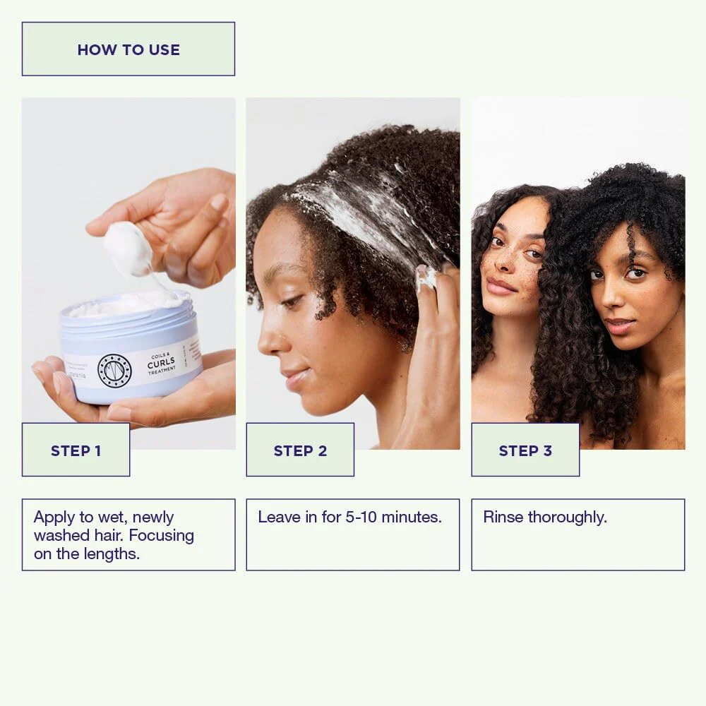 Maria Nila Coils & Curls Finishing Hair Mask, 8.5 Fl Oz, For Curly & Wavy Hair, Jojoba oil to Stay Hydrated while Washing - Image 4