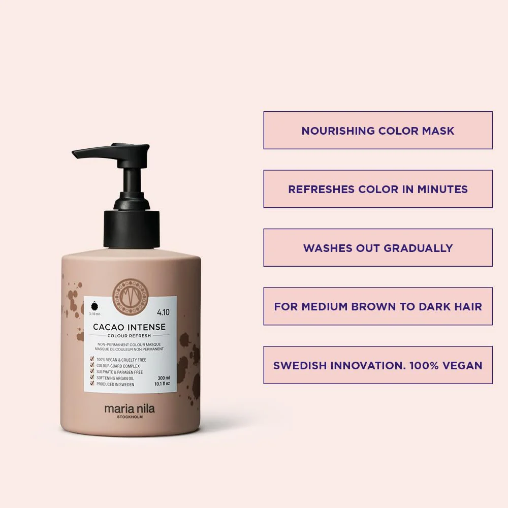 Maria Nila Color Refresh, Cacao Intense 10.1 Fl Oz, Dark Brown Hair Mask, Semi-Permanent Pigments, 100% Vegan & Sulfate/Paraben free - Image 3