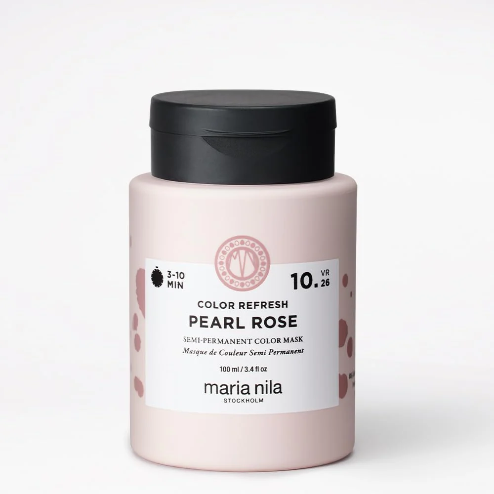 Maria Nila Color Refresh, Pearl Rose 3.4 Fl Oz, Soft Pink Hair Mask, Semi-Permanent Pigments, 100% Vegan & Sulfate/Paraben free