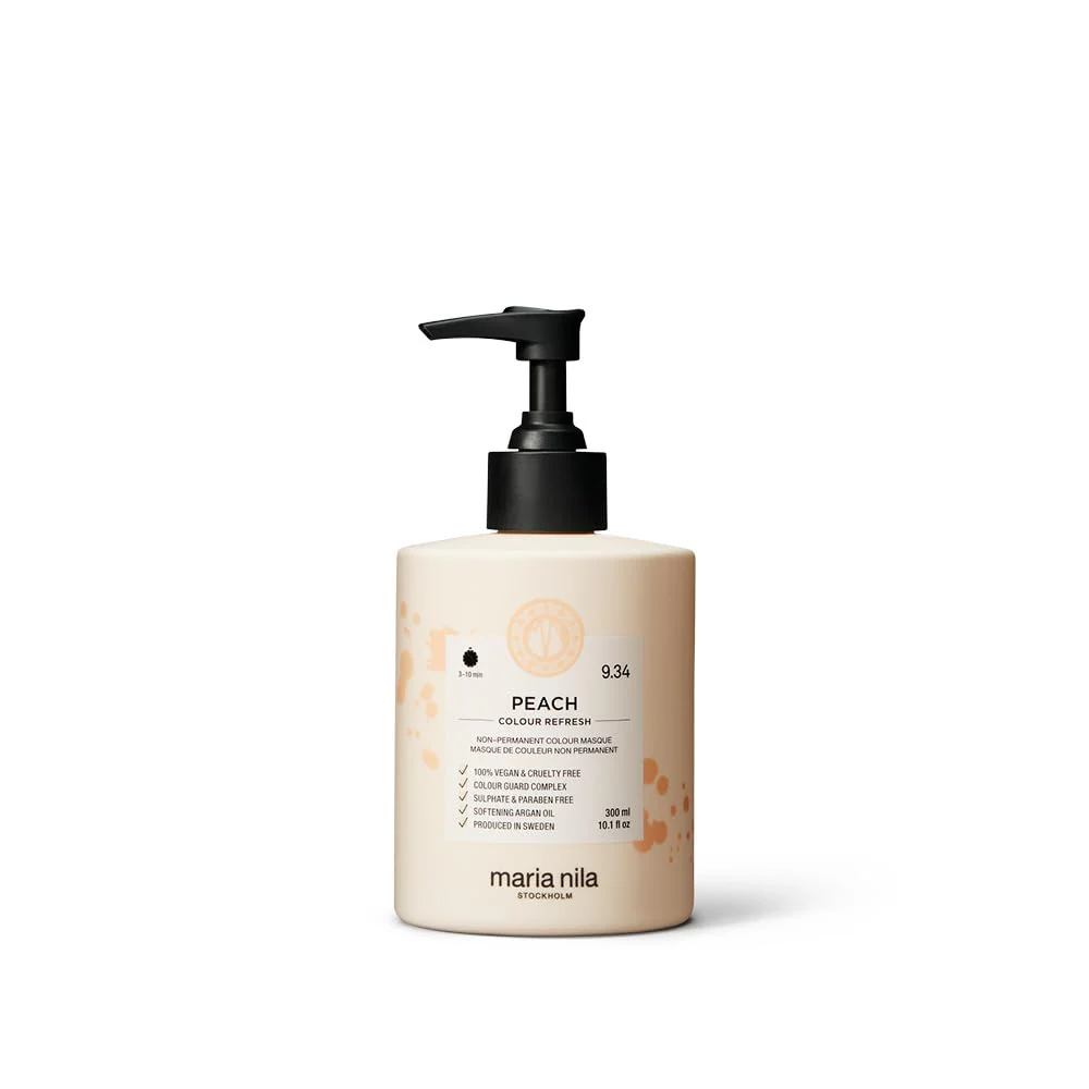 Maria Nila Colour Refresh, Peach 10.1 Fl Oz, Peach Hair Mask, Semi-Permanent Pigments, 100% Vegan & Sulfate/Paraben free