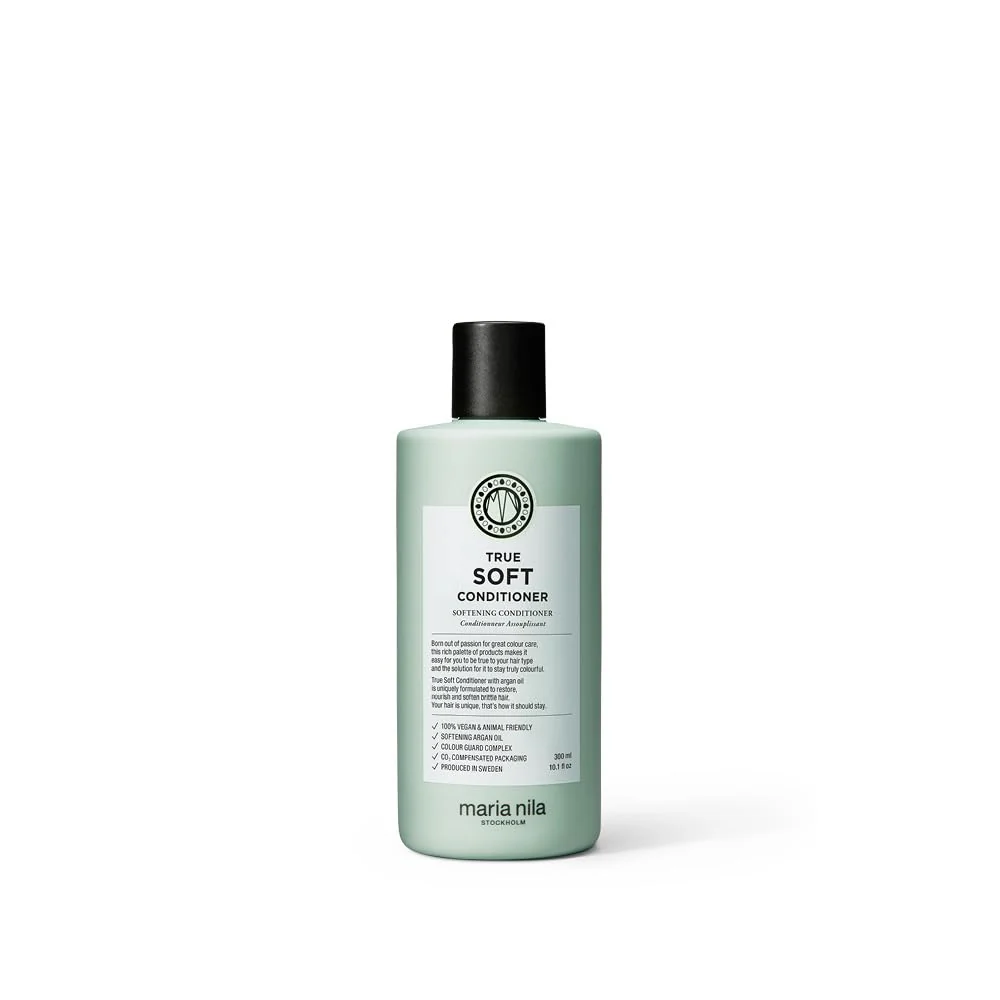 Maria Nila True Soft, Moisturizing Conditioner For Dry Brittle Hair, Argan Oil Remoisturises & Reduces Frizz, 100% Vegan & Sulfate/Paraben free, 10.1 Fl Oz