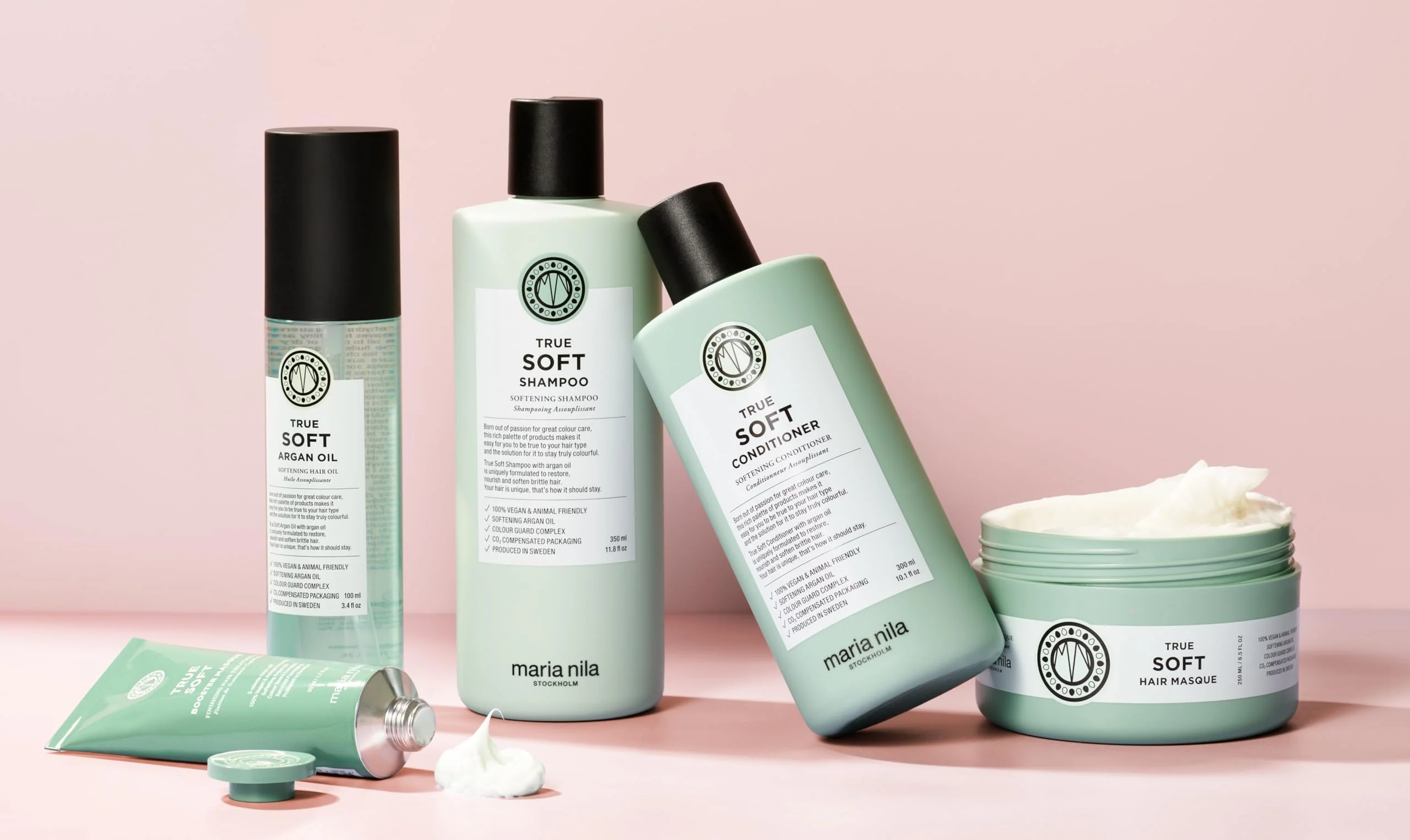 Maria Nila True Soft, Shampoo & Conditioner set (2 x 500 ml), For Dry Hair, Argan Oil Remoisturises & Reduces Frizz, 100% Vegan & Sulfate/Paraben free - Image 3