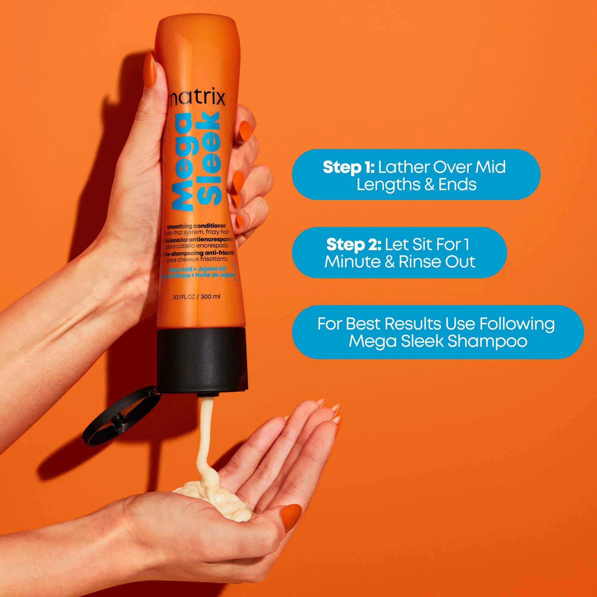 Matrix Mega Sleek Anti-Frizz Conditioner - 96H Frizz Control, 12x Smoother Hair, and Lasting Hydration, 10.1 Fl Oz - Image 7
