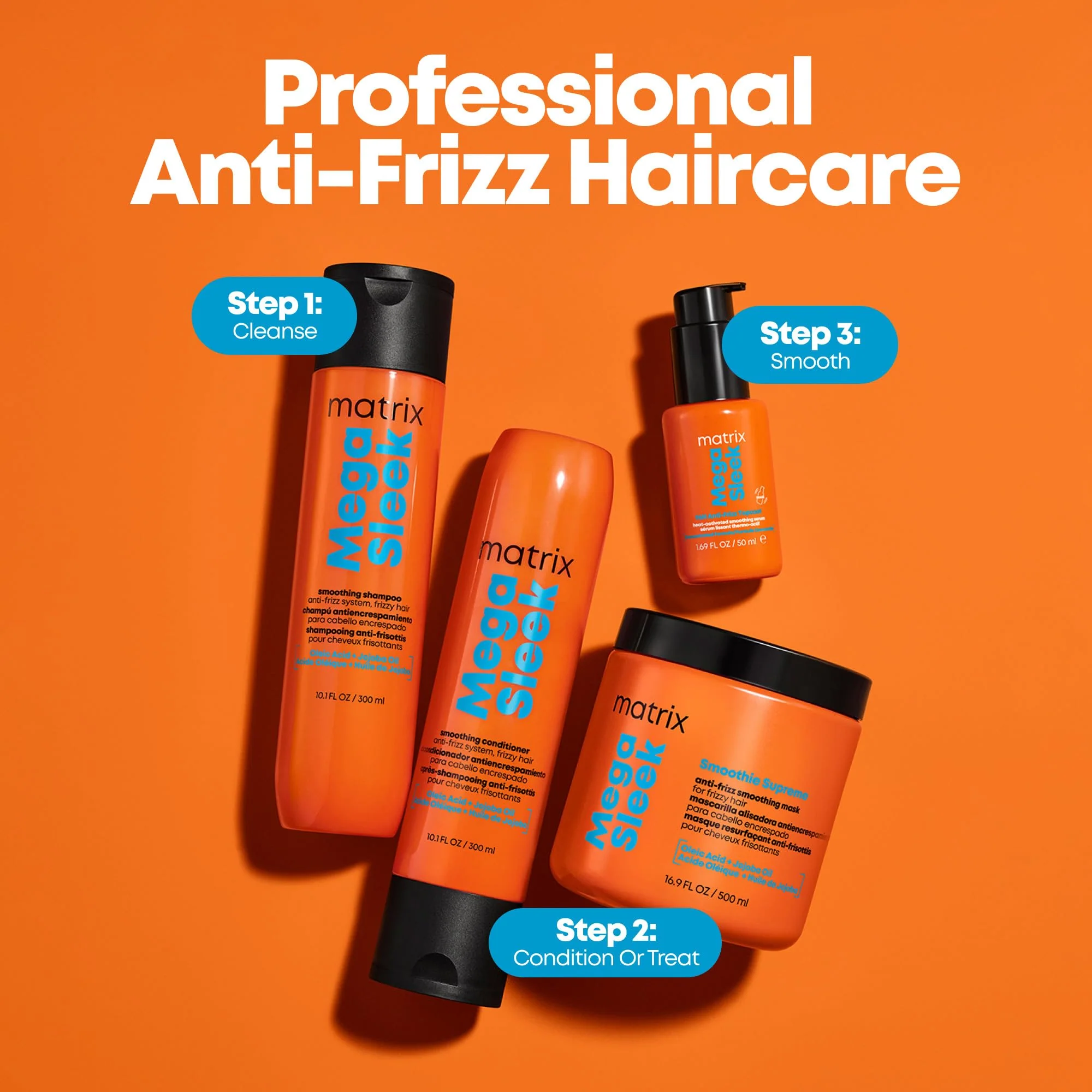 Matrix Mega Sleek Anti-Frizz Conditioner - 96H Frizz Control, 12x Smoother Hair, and Lasting Hydration, 10.1 Fl Oz - Image 8