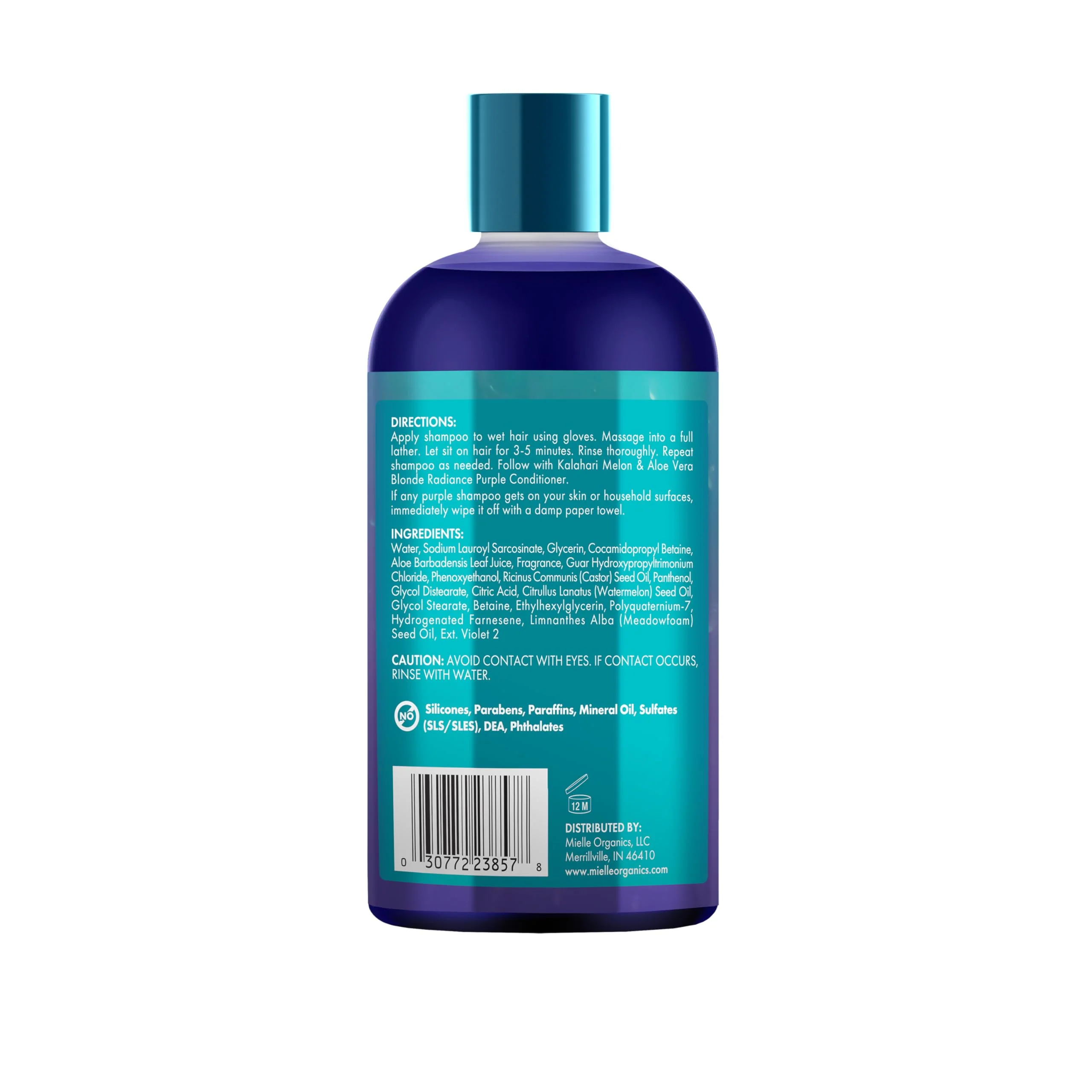 Mielle Kalahari Melon & Aloe Vera Purple Shampoo, Blonde Radiance Toning Shampoo for Brassy Hair, Sulfate-Free Moisturizing Cleanser for Blonde & Textured Hair, 12 Ounce - Image 8