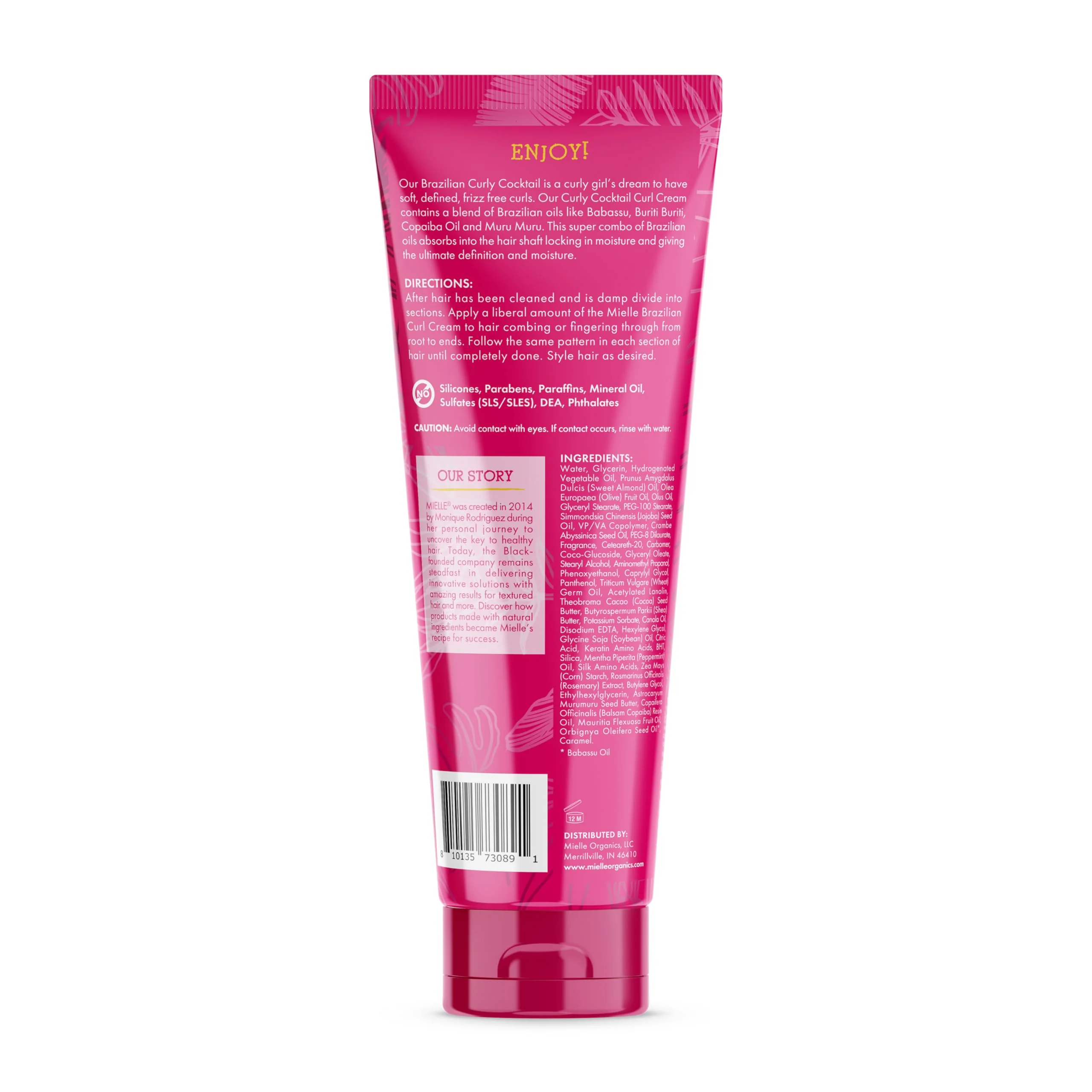 Mielle Organics Babassu & Mint Brazilian Curly Cocktail Curl Cream - Curl Defining, Hair Styling Cream for Textured Hair - Locks in Moisture, Boosts Definition & Softens Textured Hair, 7.5 Ounce - Image 7