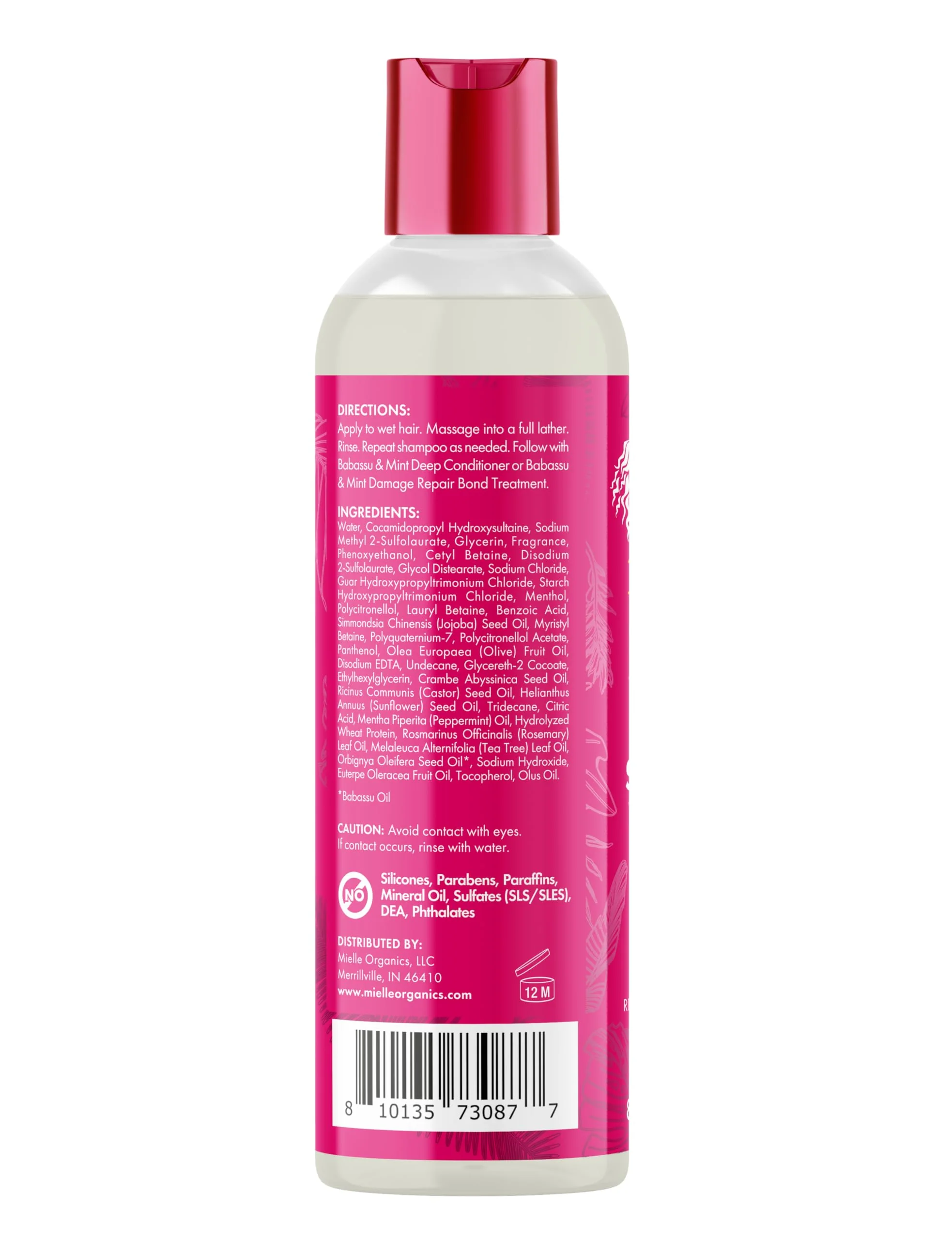 Mielle Organics Babassu & Mint Damage Repair Hair Shampoo - Hydrating Shampoo & Scalp Build-Up Remover - Gently Cleanses & Preps for Repair (8 fl oz) - Image 7