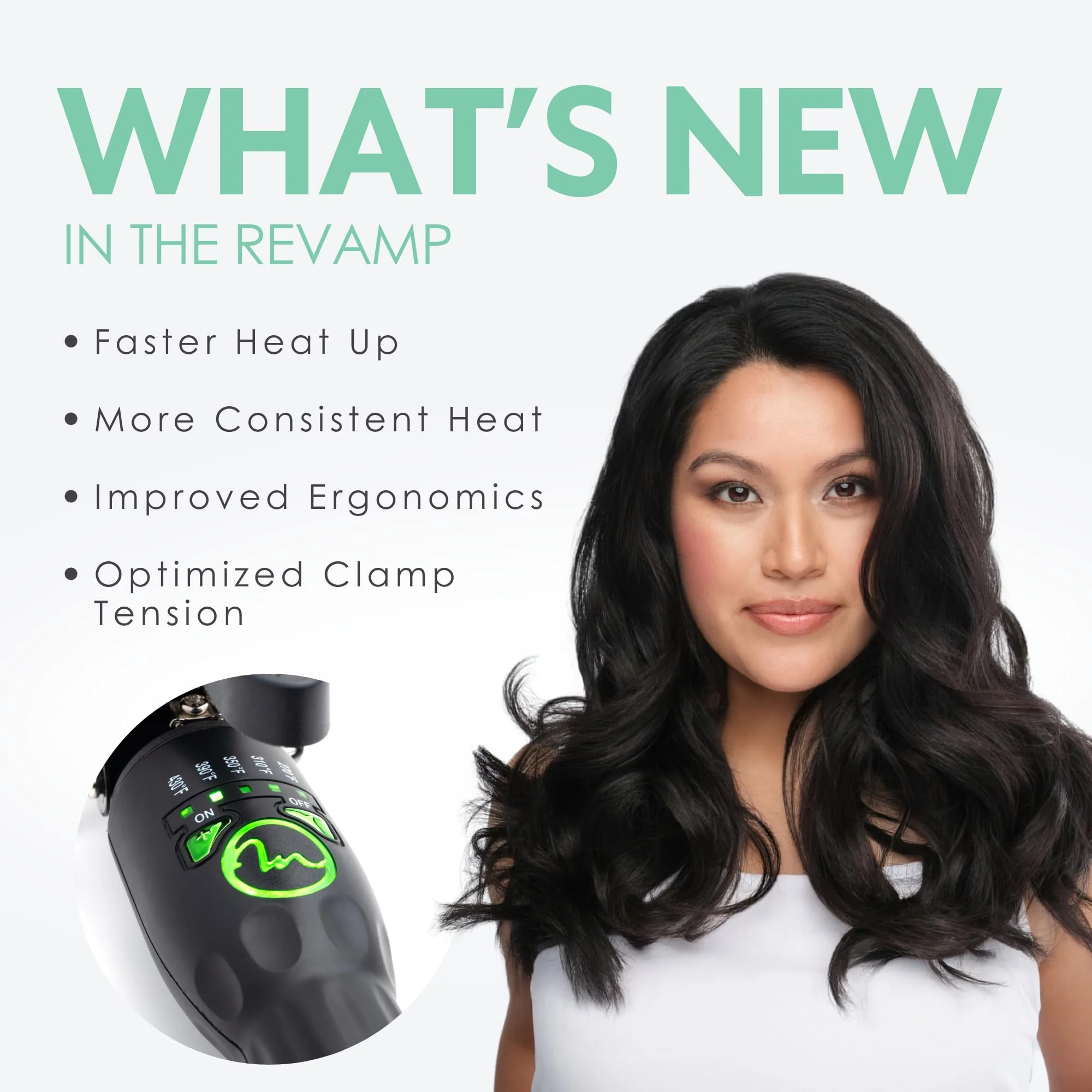 MINT REVAMP X-Long Barrel 1 Inch Curling Iron — Easier & Faster Styling for Long Hair | Truly Ionic & Even Heat Ceramic Curling Iron 1 Inch | Professional Optimized Clamp for Smooth Salon Curls - Image 3