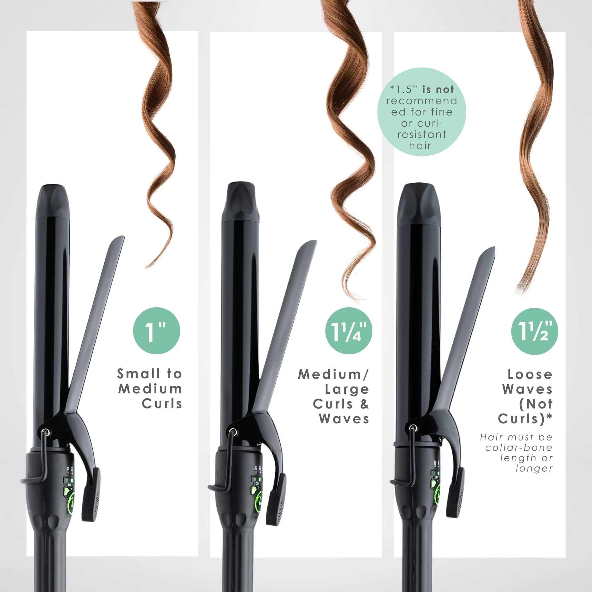 MINT REVAMP X-Long Barrel 1 Inch Curling Iron — Easier & Faster Styling for Long Hair | Truly Ionic & Even Heat Ceramic Curling Iron 1 Inch | Professional Optimized Clamp for Smooth Salon Curls - Image 5