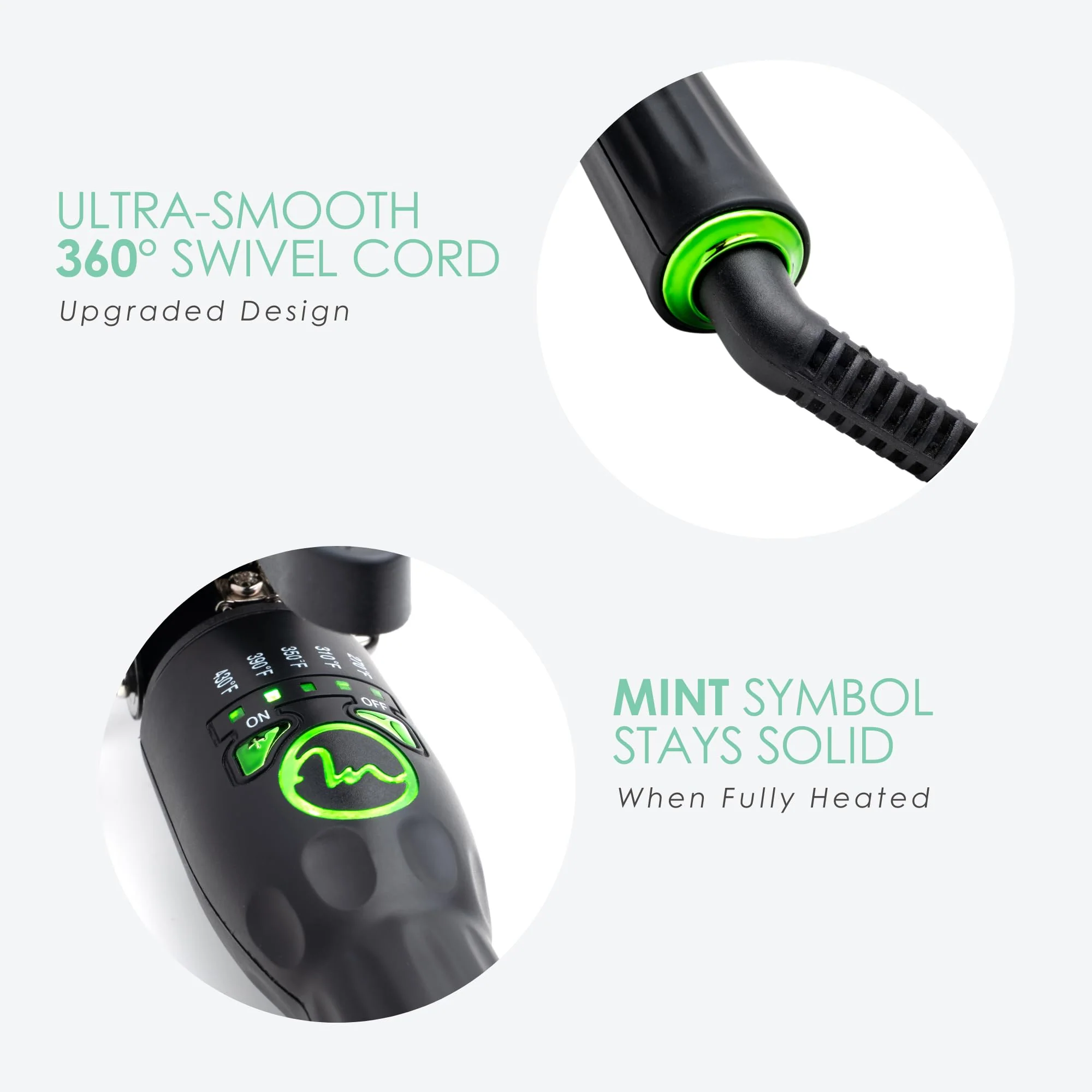 MINT REVAMP X-Long Barrel 1 Inch Curling Iron — Easier & Faster Styling for Long Hair | Truly Ionic & Even Heat Ceramic Curling Iron 1 Inch | Professional Optimized Clamp for Smooth Salon Curls - Image 7