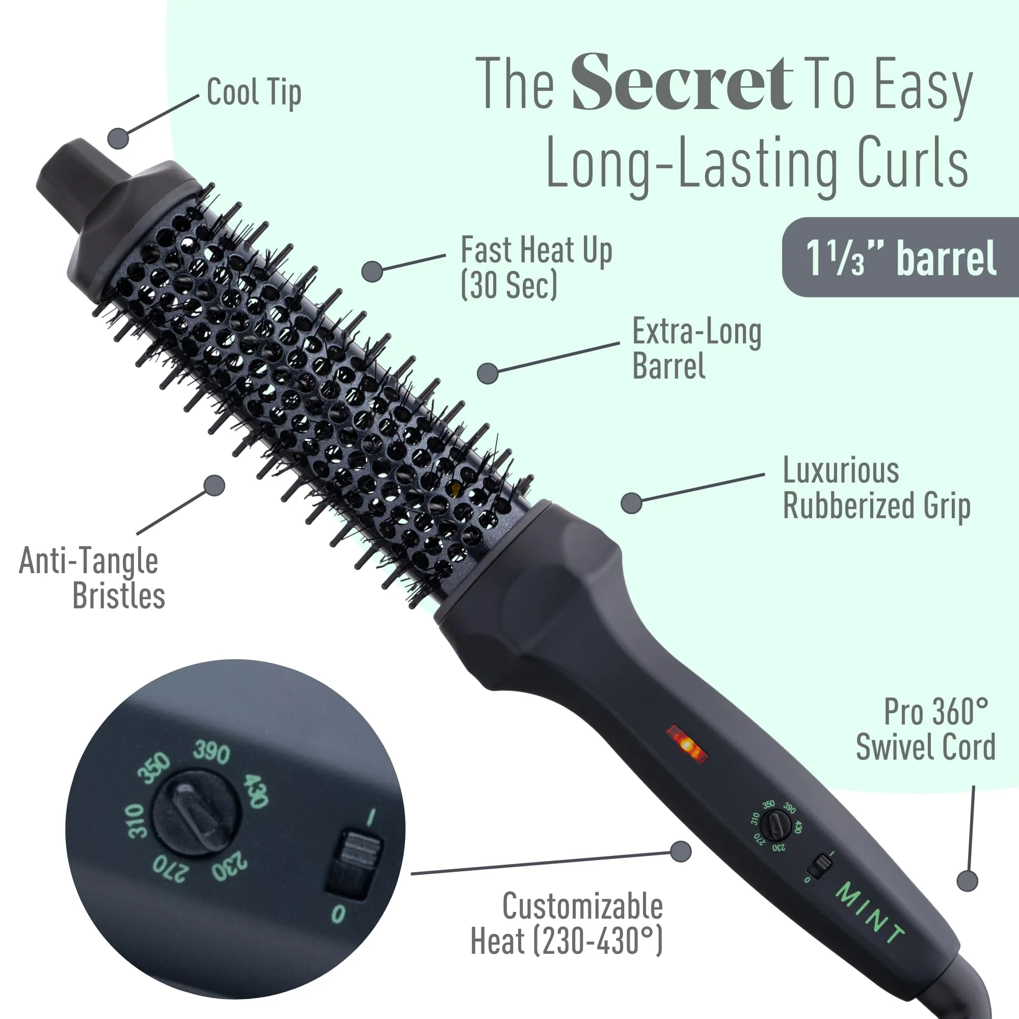 MINT Thermal Curling Brushes (1.33 Inch) - Image 5