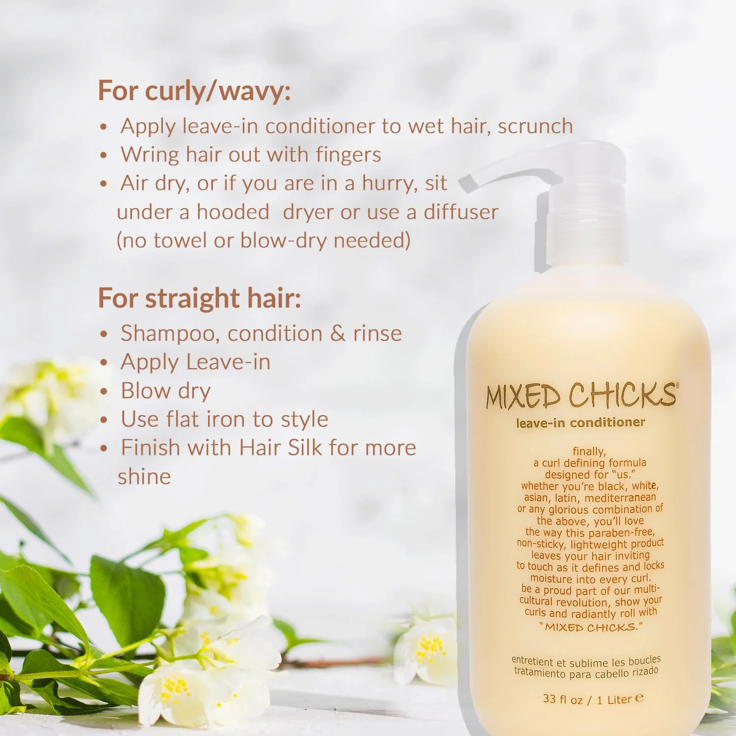 Mixed Chicks Curl Defining & Frizz Eliminating Leave-In Conditioner, 33 fl.oz. - Image 7
