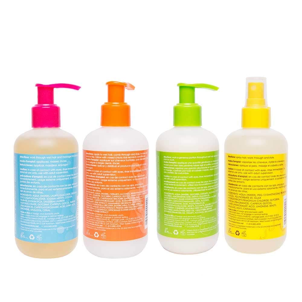 Mixed Chicks Kid's Quad Pack - Shampoo, Conditioner, Leave-in Conditioner, Tangle-Tamer, 8 fl.oz (Pack of 4) - Image 3