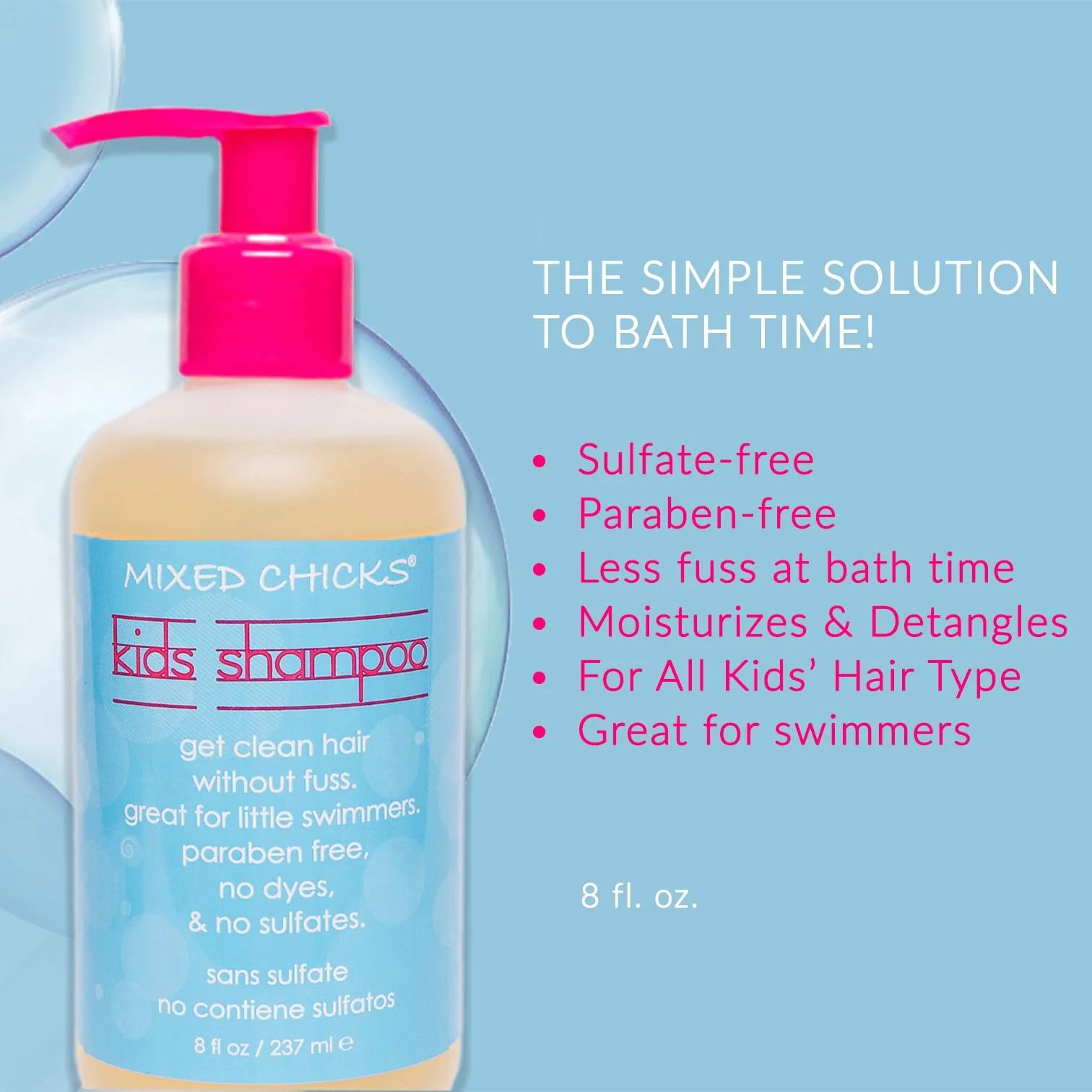 Mixed Chicks Kid's Quad Pack - Shampoo, Conditioner, Leave-in Conditioner, Tangle-Tamer, 8 fl.oz (Pack of 4) - Image 5