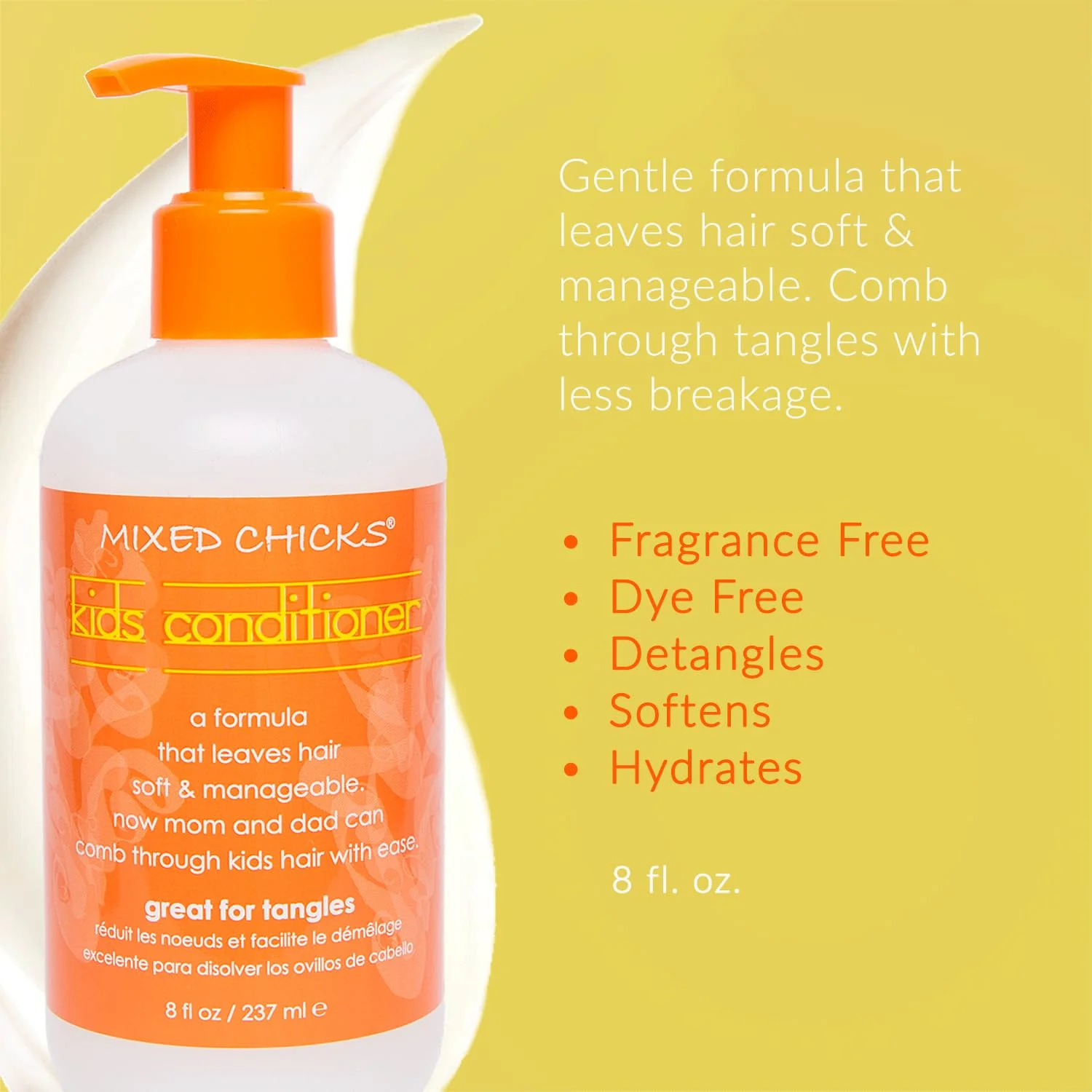 Mixed Chicks Kid's Quad Pack - Shampoo, Conditioner, Leave-in Conditioner, Tangle-Tamer, 8 fl.oz (Pack of 4) - Image 6