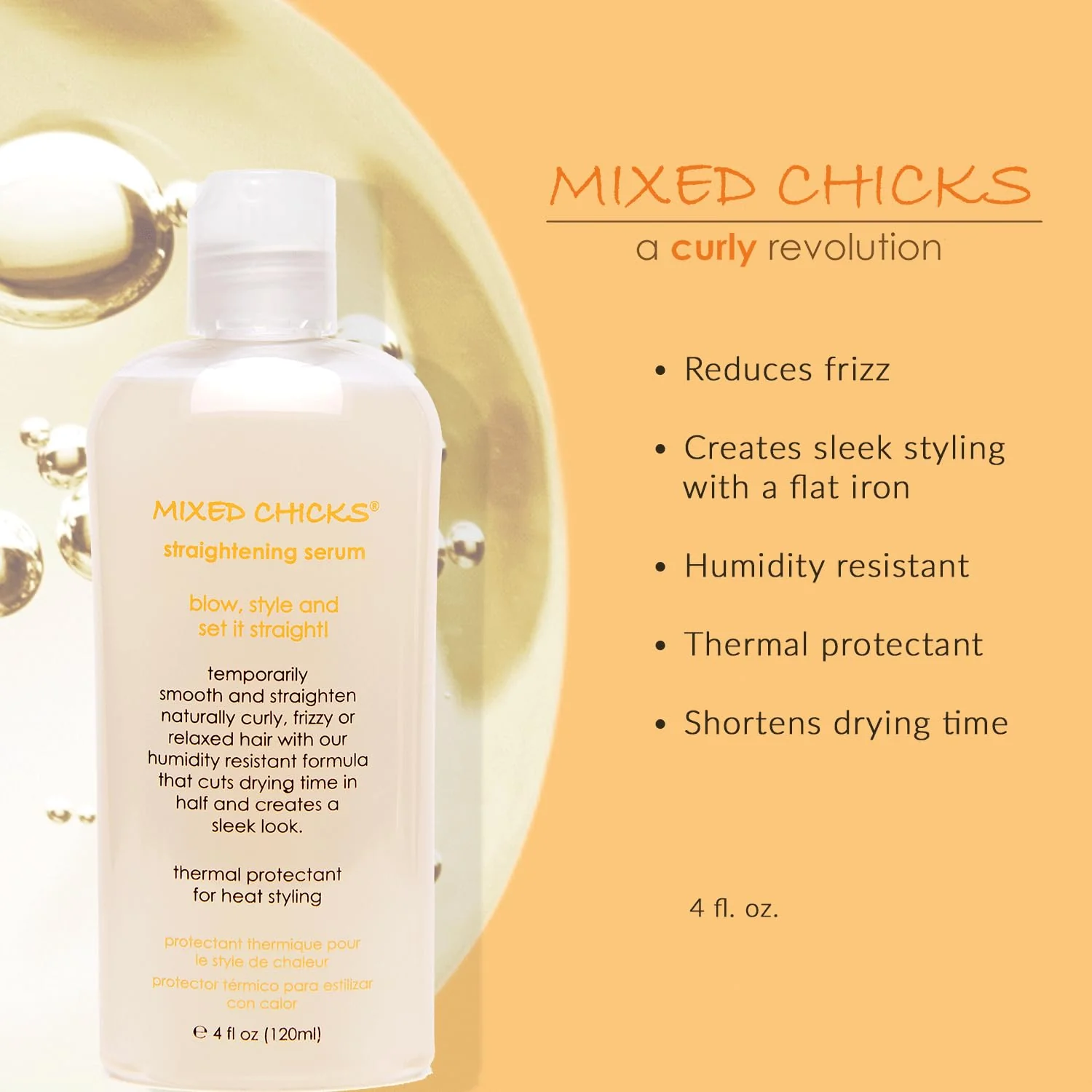 Mixed Chicks Straightening Serum - Thermal Protection, 4 fl.oz. / 120ml - Image 5