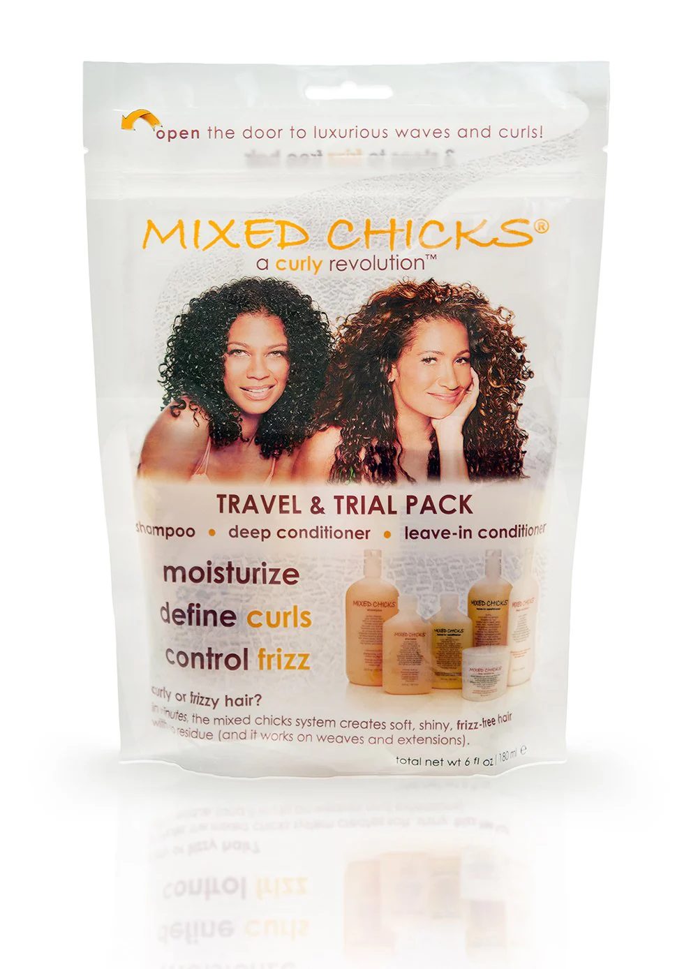 Mixed Chicks Travel & Trial Pack - Shampoo, Deep Conditioner, Leave-in Conditioner, 2 fl. oz. each - Image 2