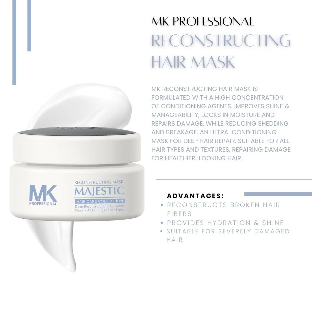 MK PROFESSIONAL Hair Mask for Dry Damaged Hair & Growth, Reconstructing Deep Conditioning Protein Mask, Provide Hydration & Shine, Prevent Future Breakage - 6.8 Fl Oz (200 ml) - Image 2