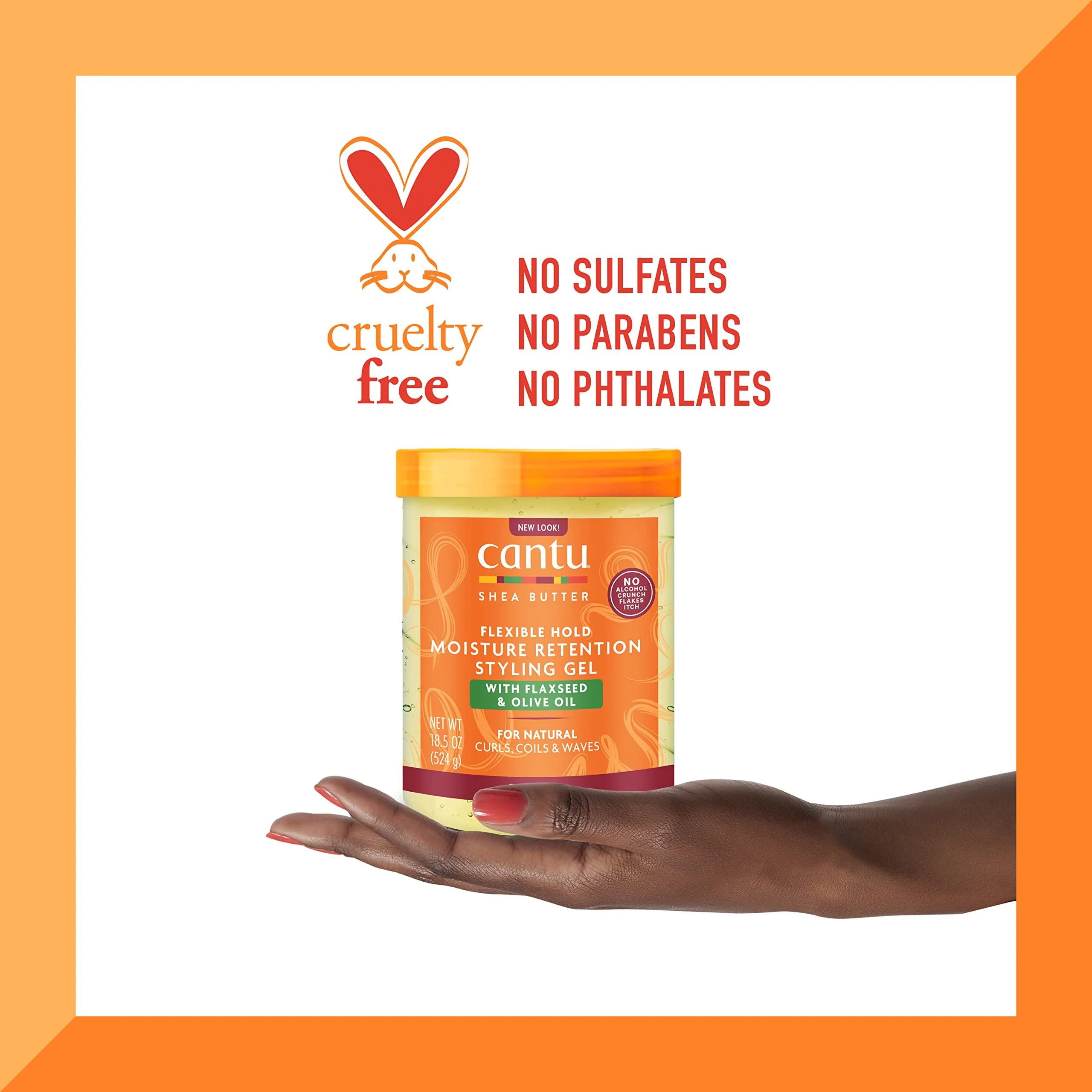 Moisture Retention Styling Gel With Flaxseed and Olive Oil - Flexible Hold by Cantu for Unisex - 18.5 oz Gel - Image 7