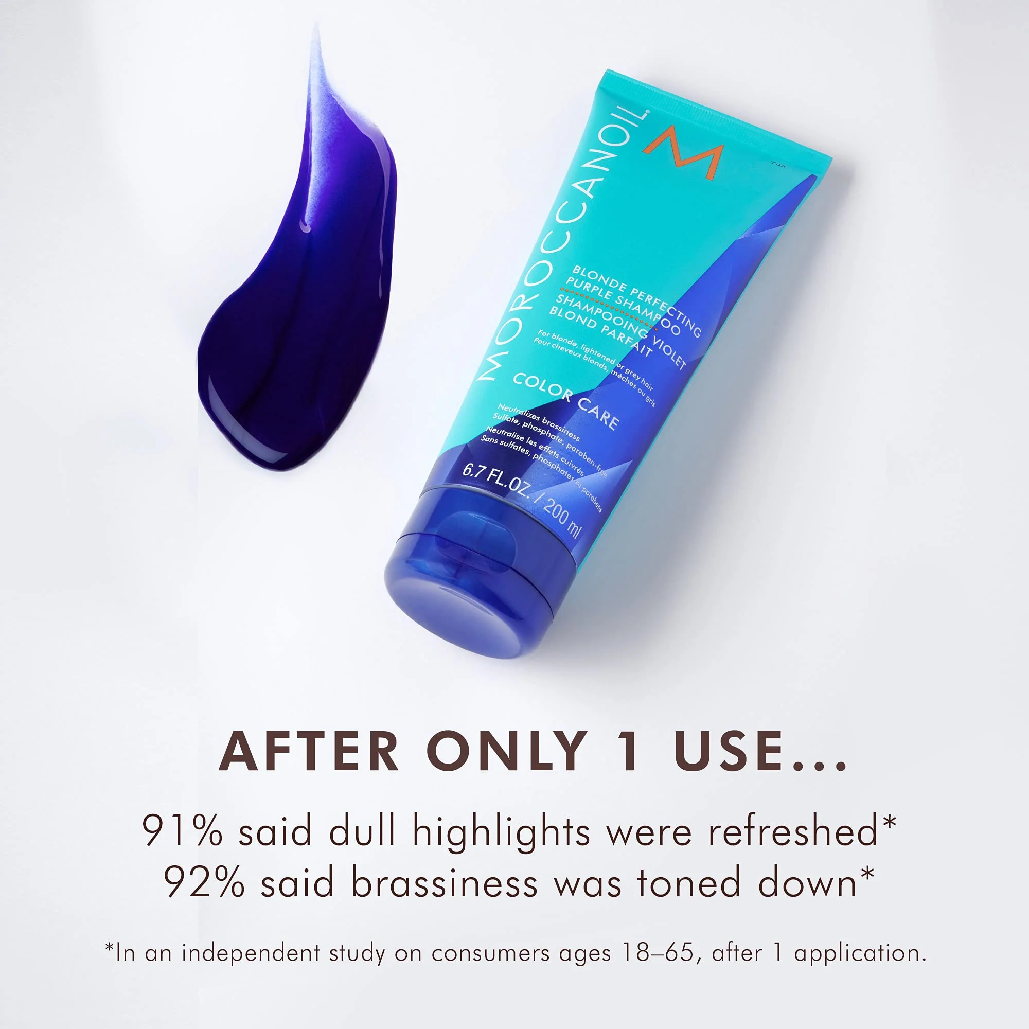 Moroccanoil Blonde Perfecting Purple Shampoo, 2.4 oz - Image 4