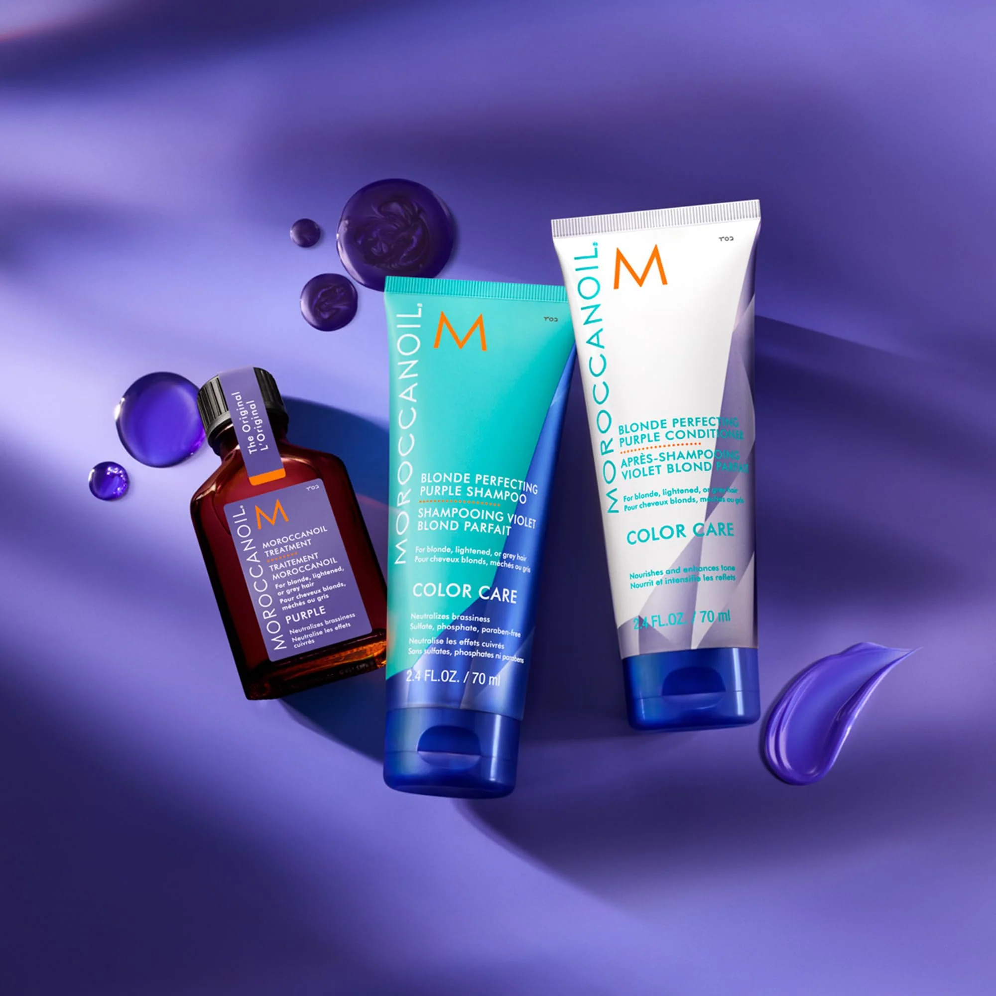 Moroccanoil Blonde Perfecting Purple Shampoo, 2.4 oz - Image 5